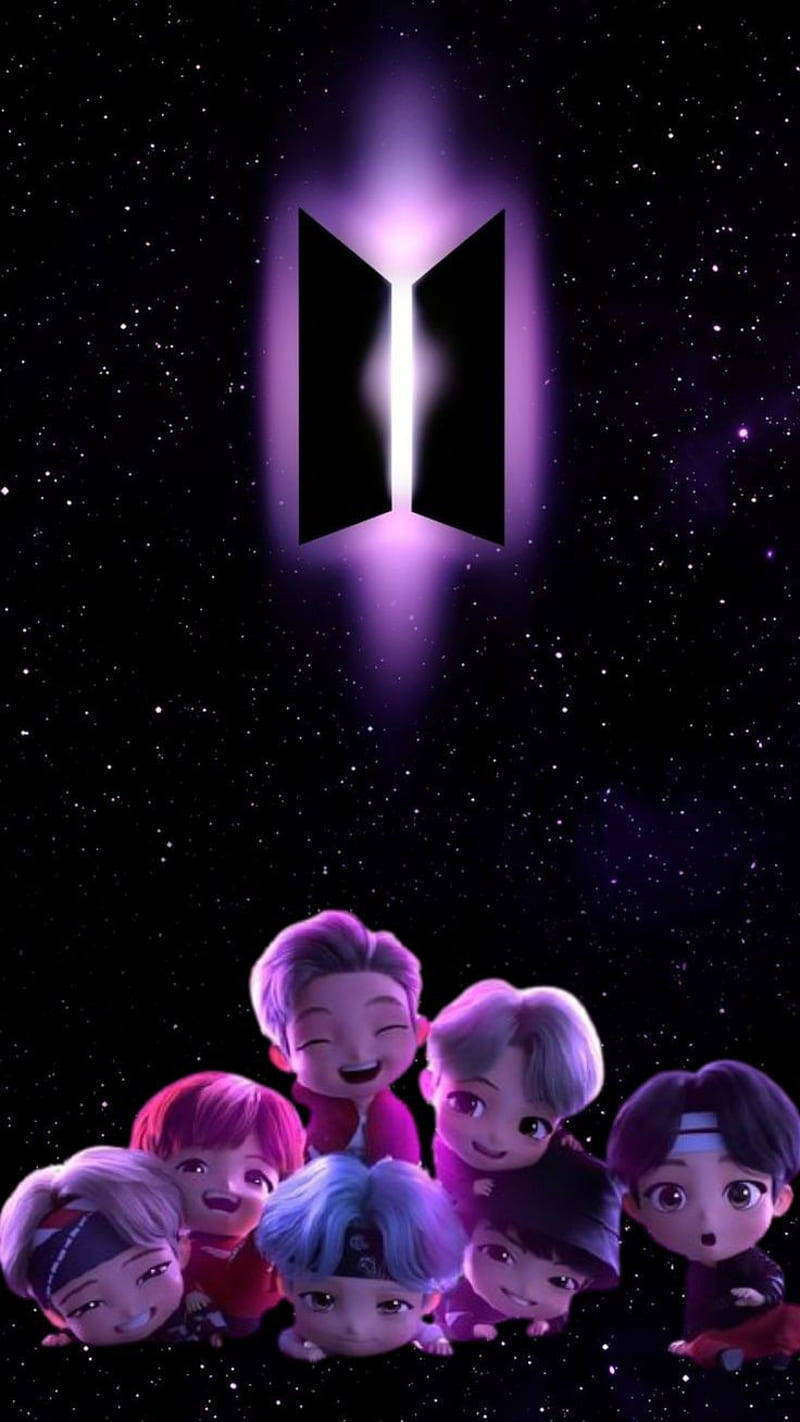 귀여운 BTS 드로잉 타이니탄 우주 배경화면