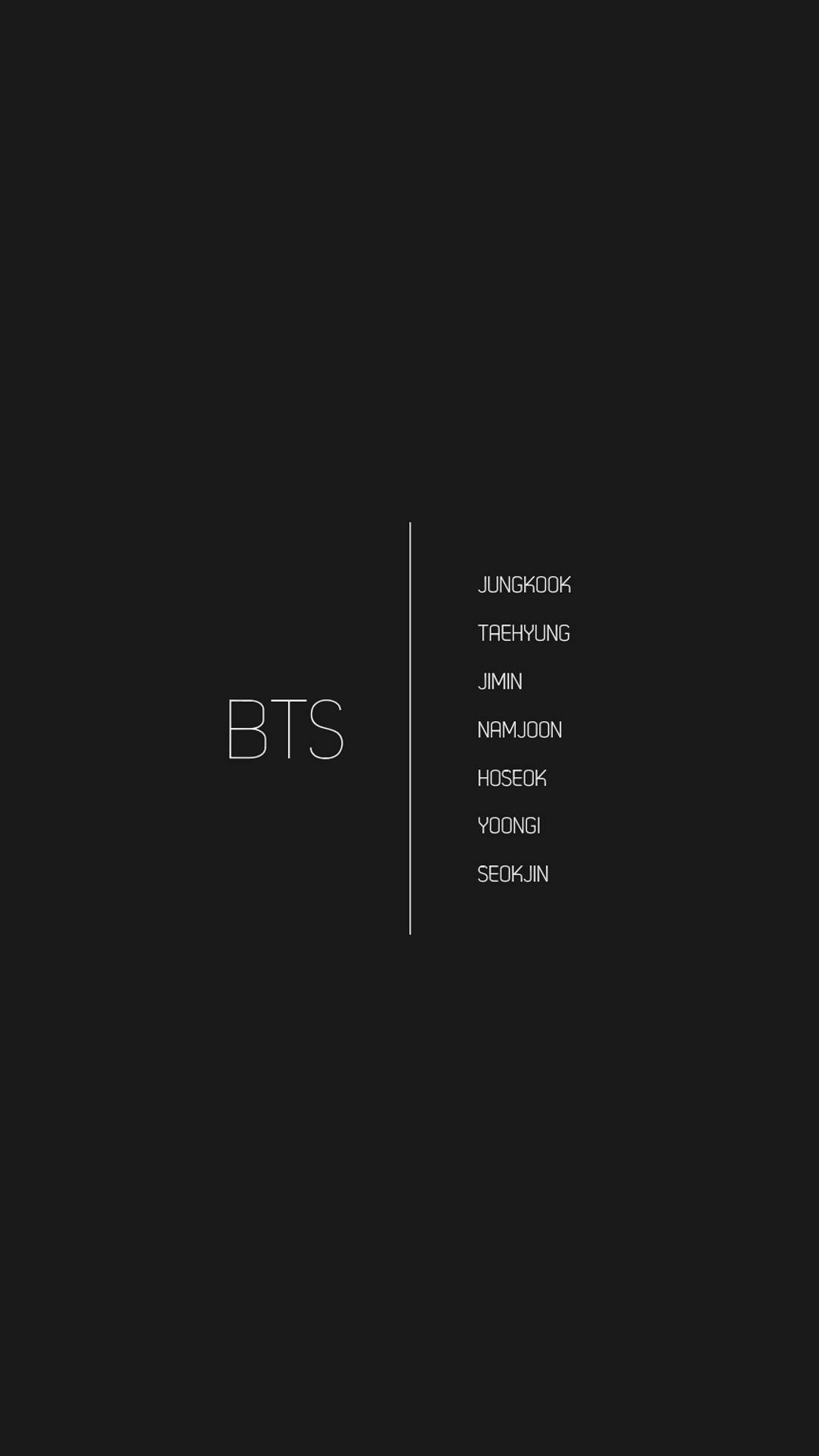 BTS 멤버 이름 텀블러 감성 배경화면