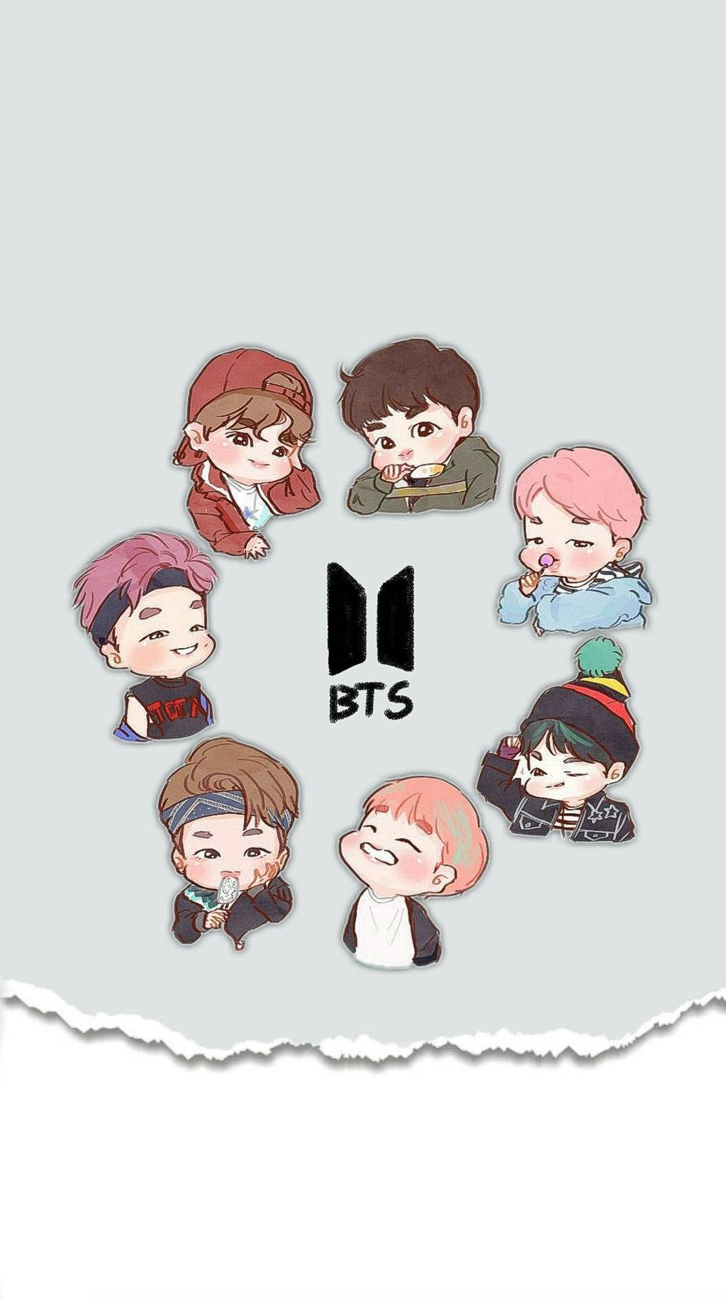 귀여운 BTS B21 드로잉 로고 배경화면