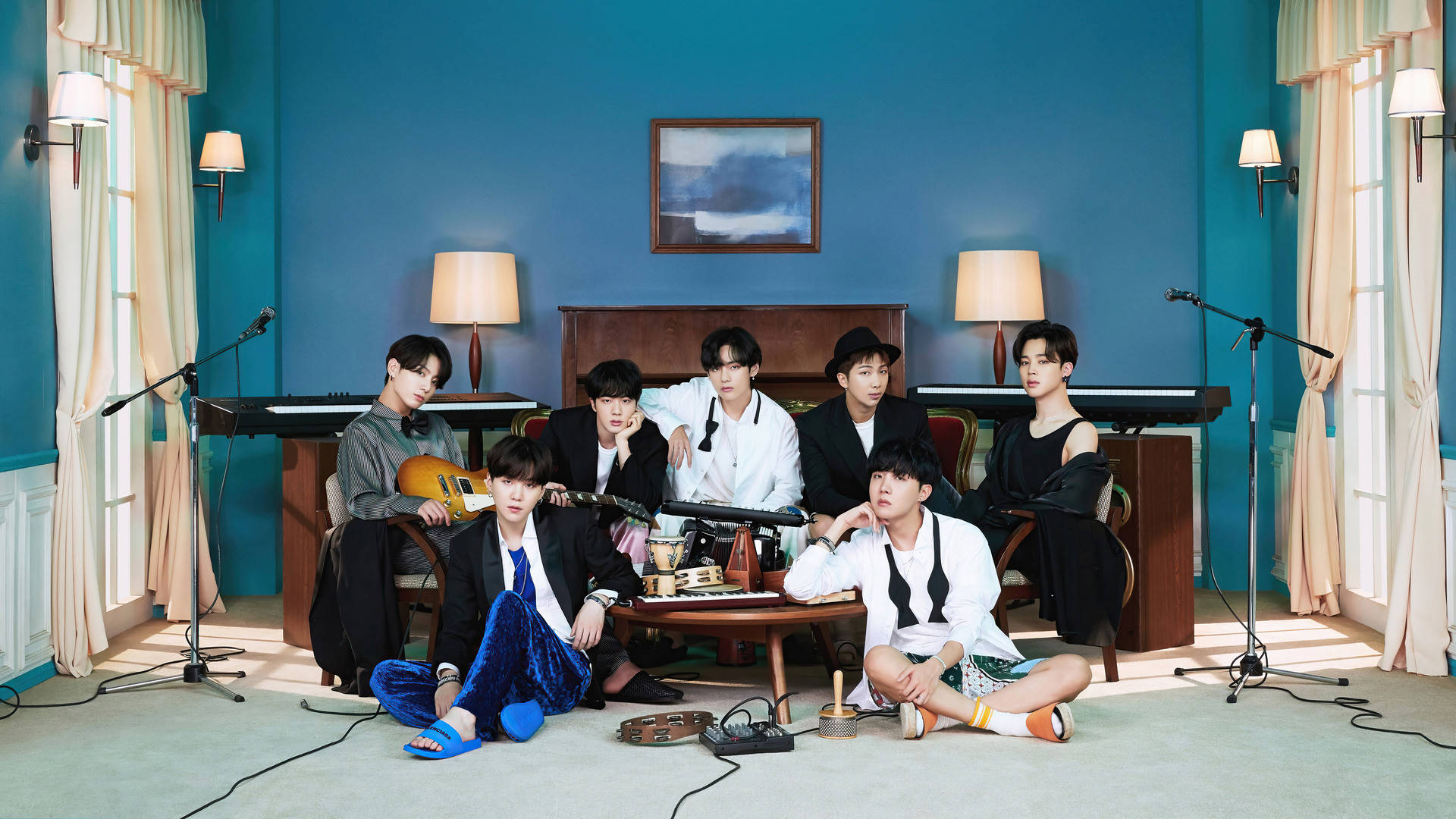 BTS 그룹 사진 BE 앨범 배경화면