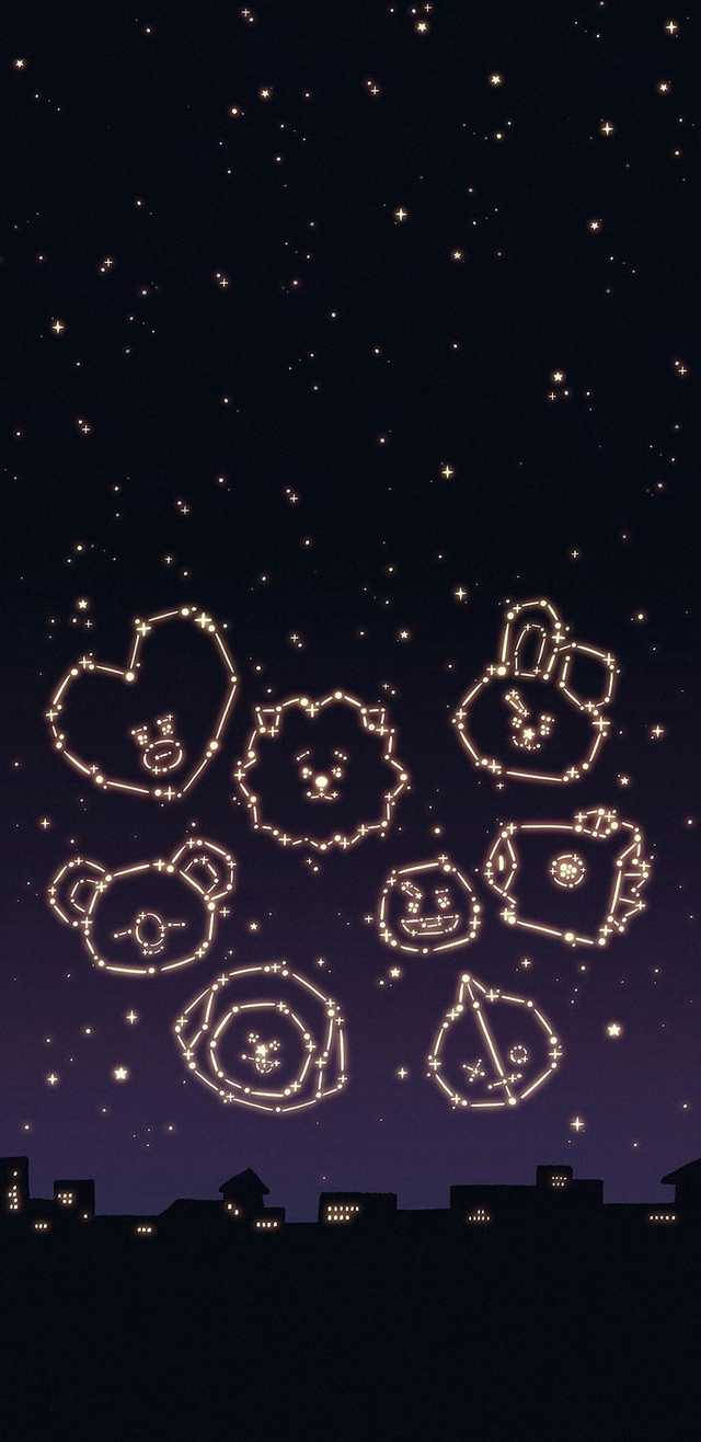 감성적인 BTS BT21 별자리 배경화면