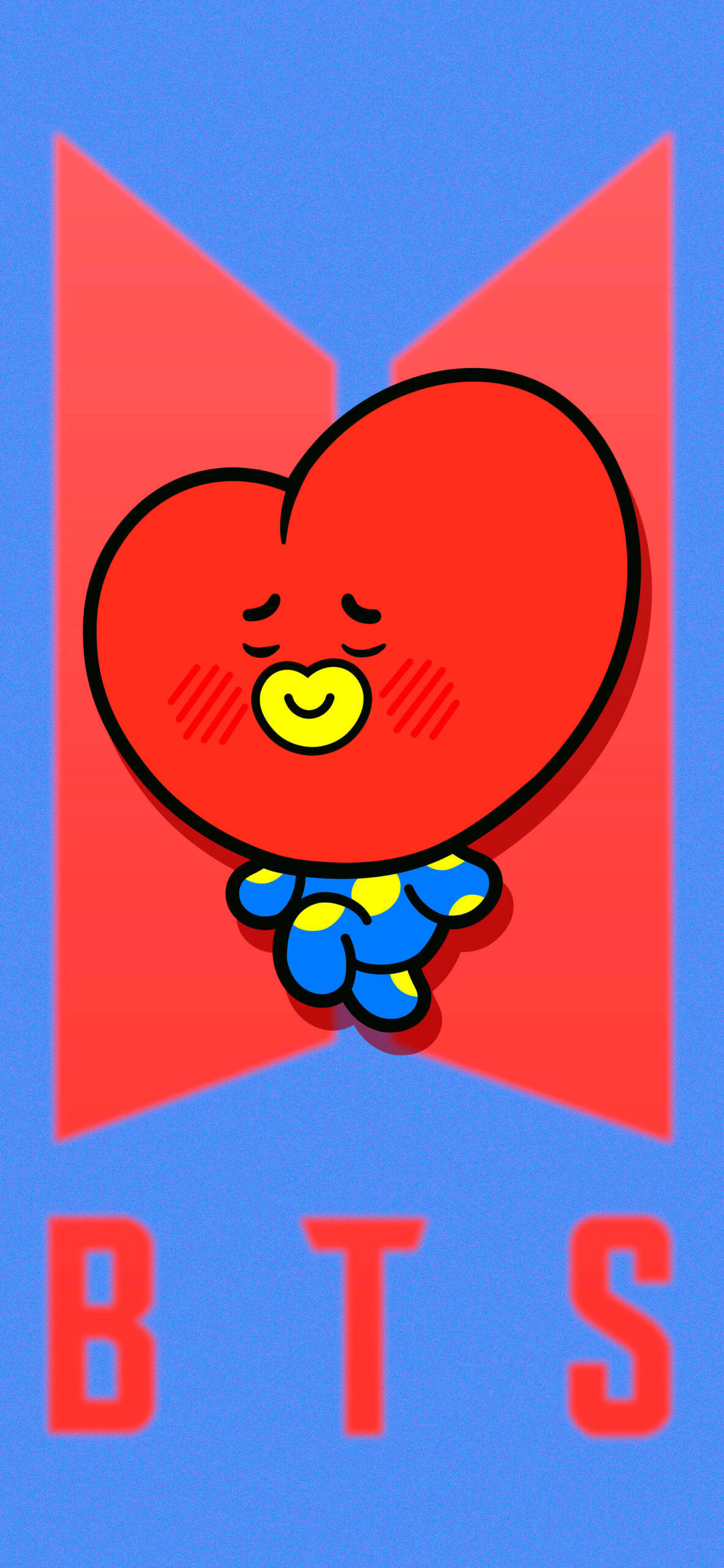 BTS 로고 위의 BT21 타타 배경화면