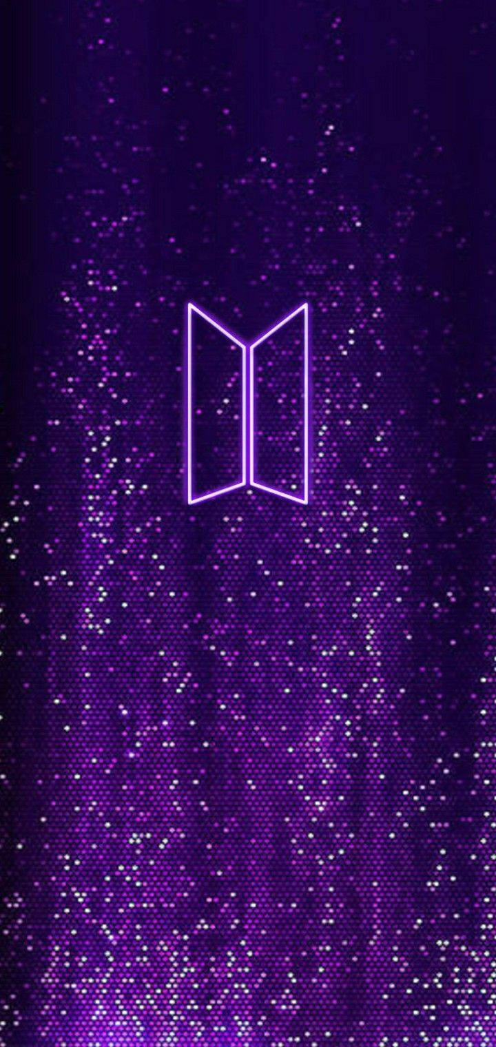 네온 보라색 BTS 로고 배경화면