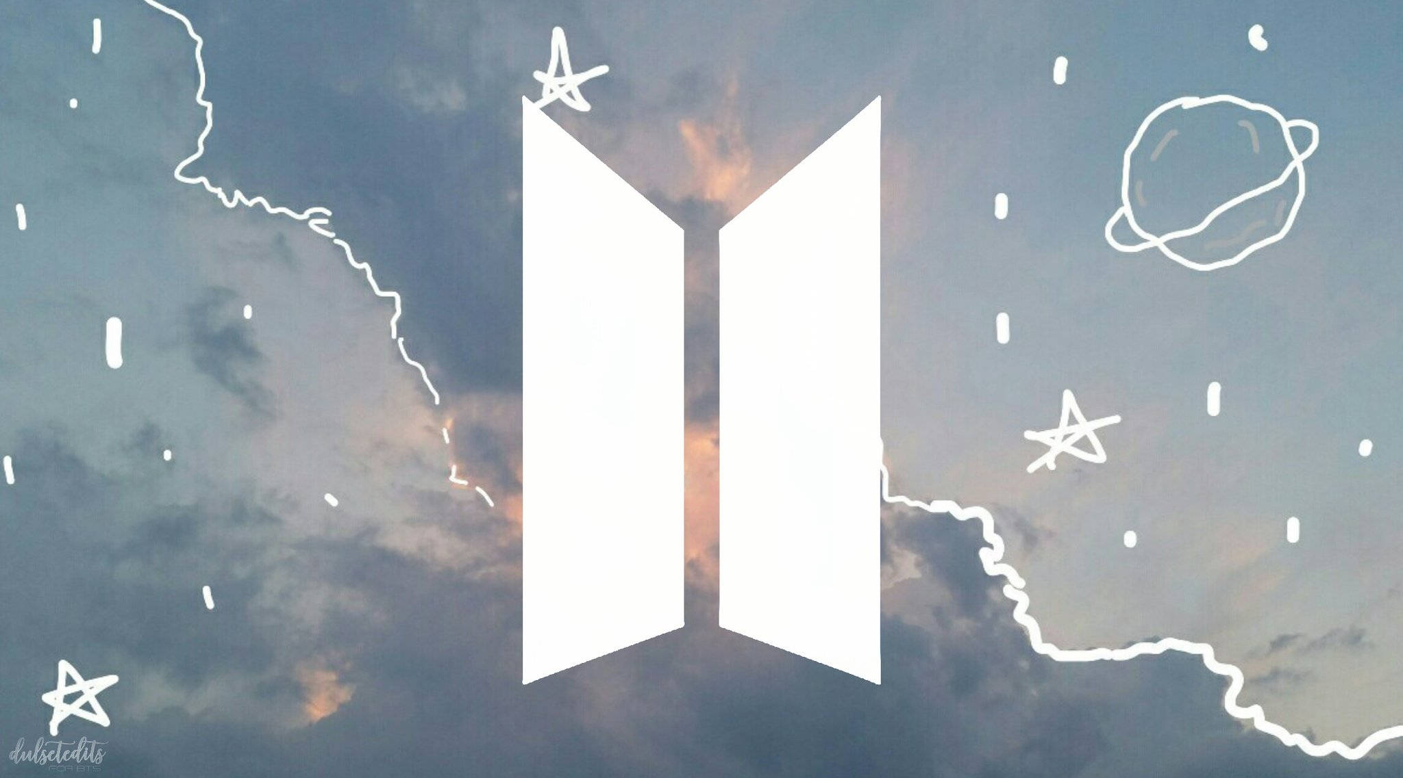 BTS 로고 귀여운 감성 배경화면