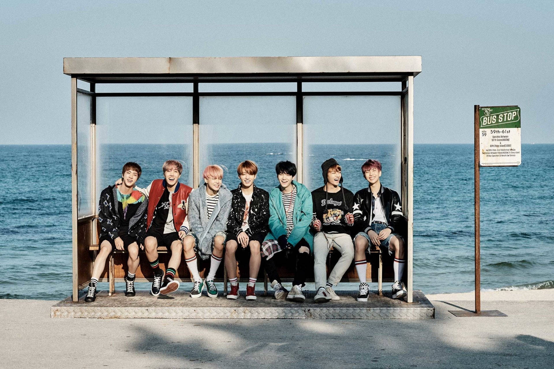 시원한 BTS 노트북 봄날 배경화면