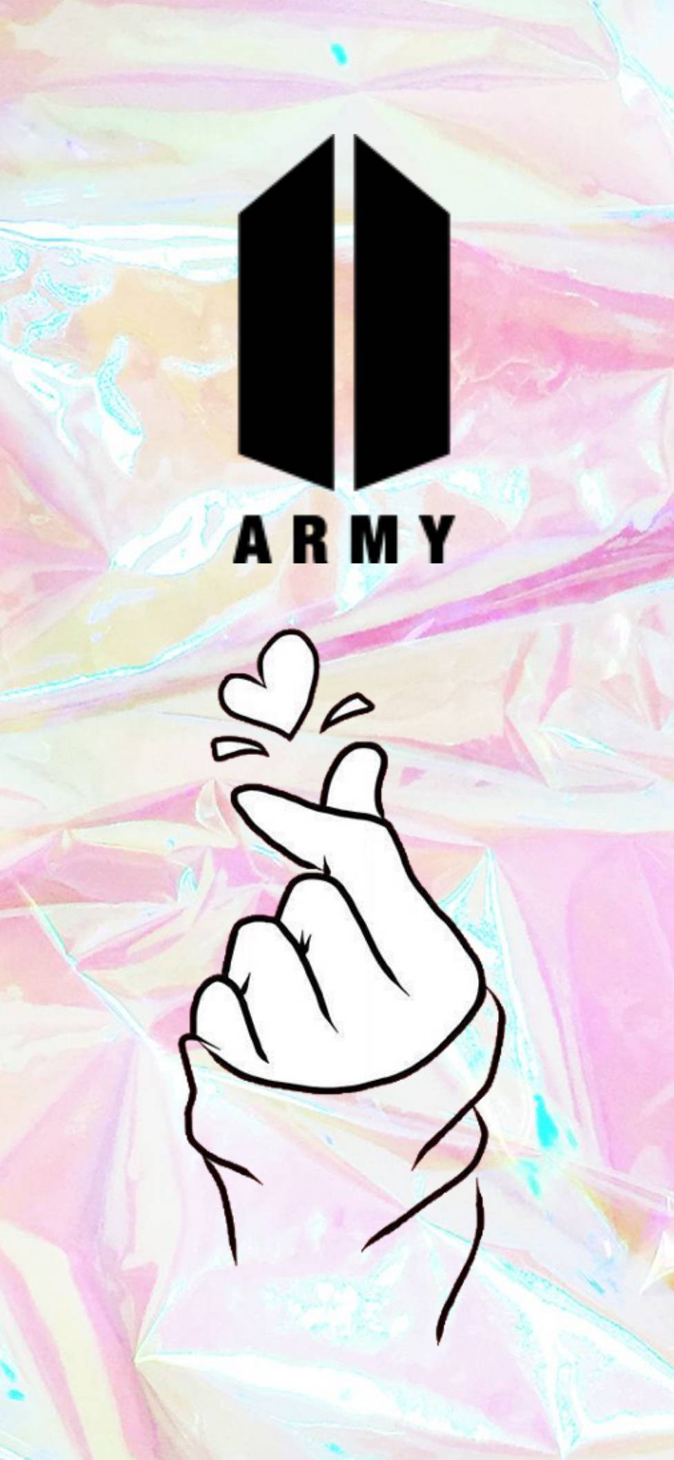 BTS 로고 손가락 하트 배경화면