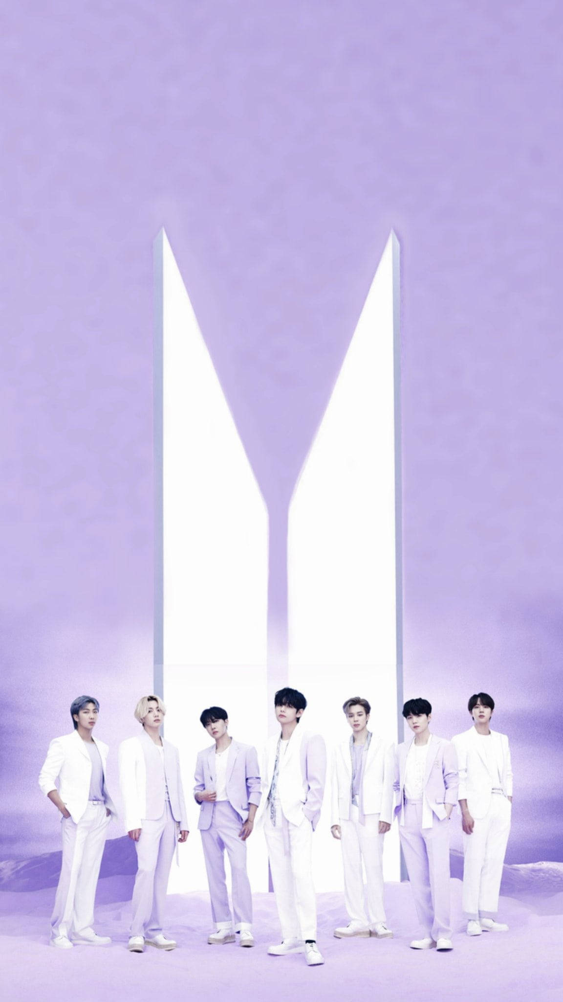 BTS 흰색 정장 보라색 감성 배경화면