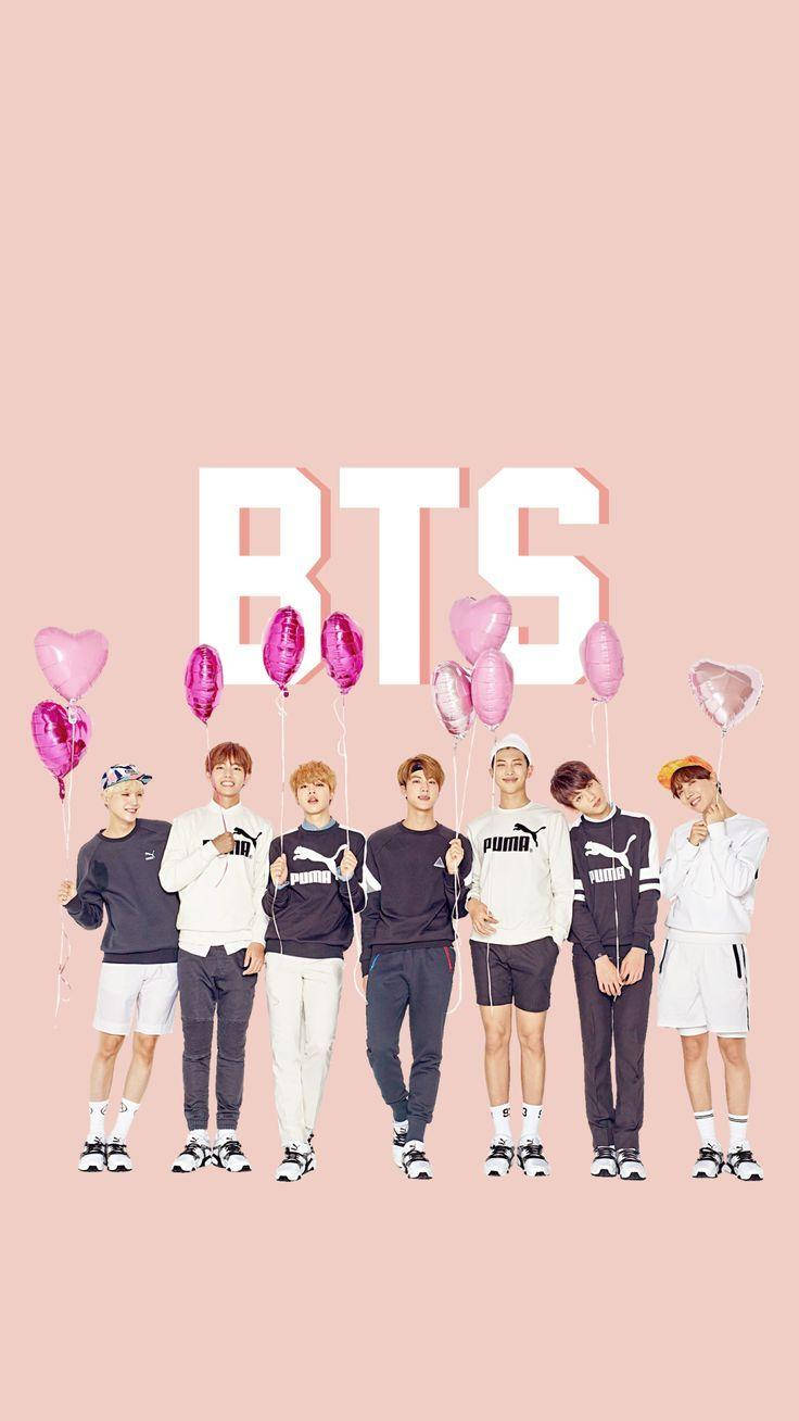귀여운 BTS 하트 풍선 배경화면