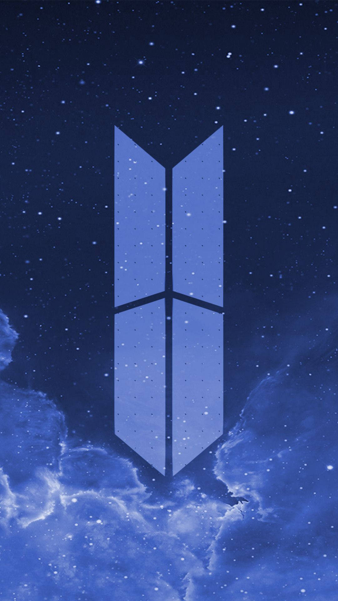 블루 갤럭시 BTS 로고 배경화면