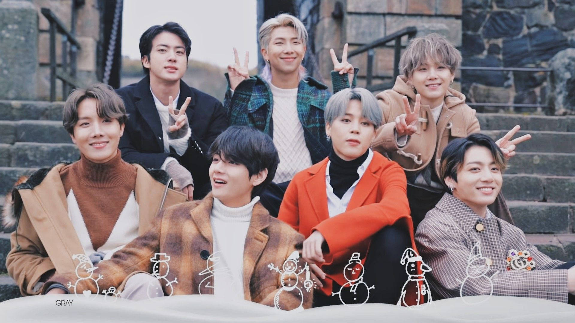 BTS 눈사람 바탕화면 배경화면