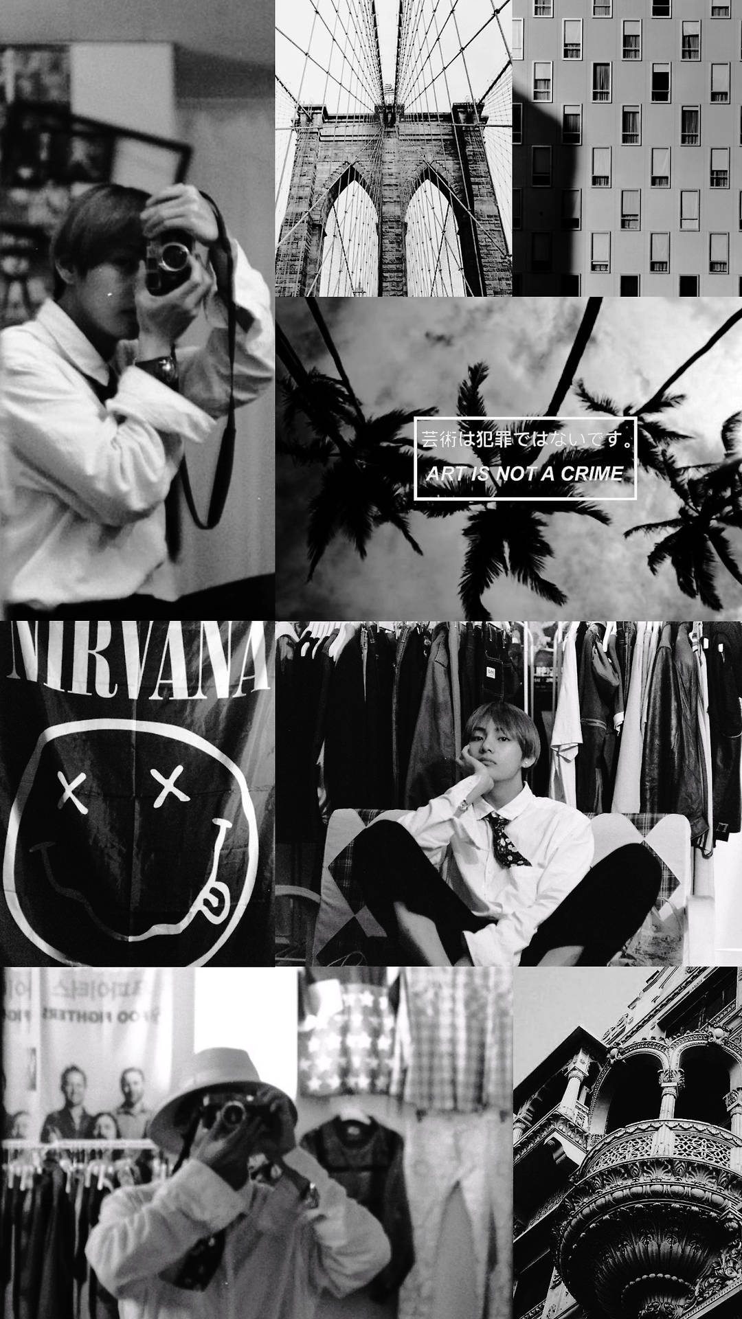 BTS 감성 BNW 김태형 배경화면