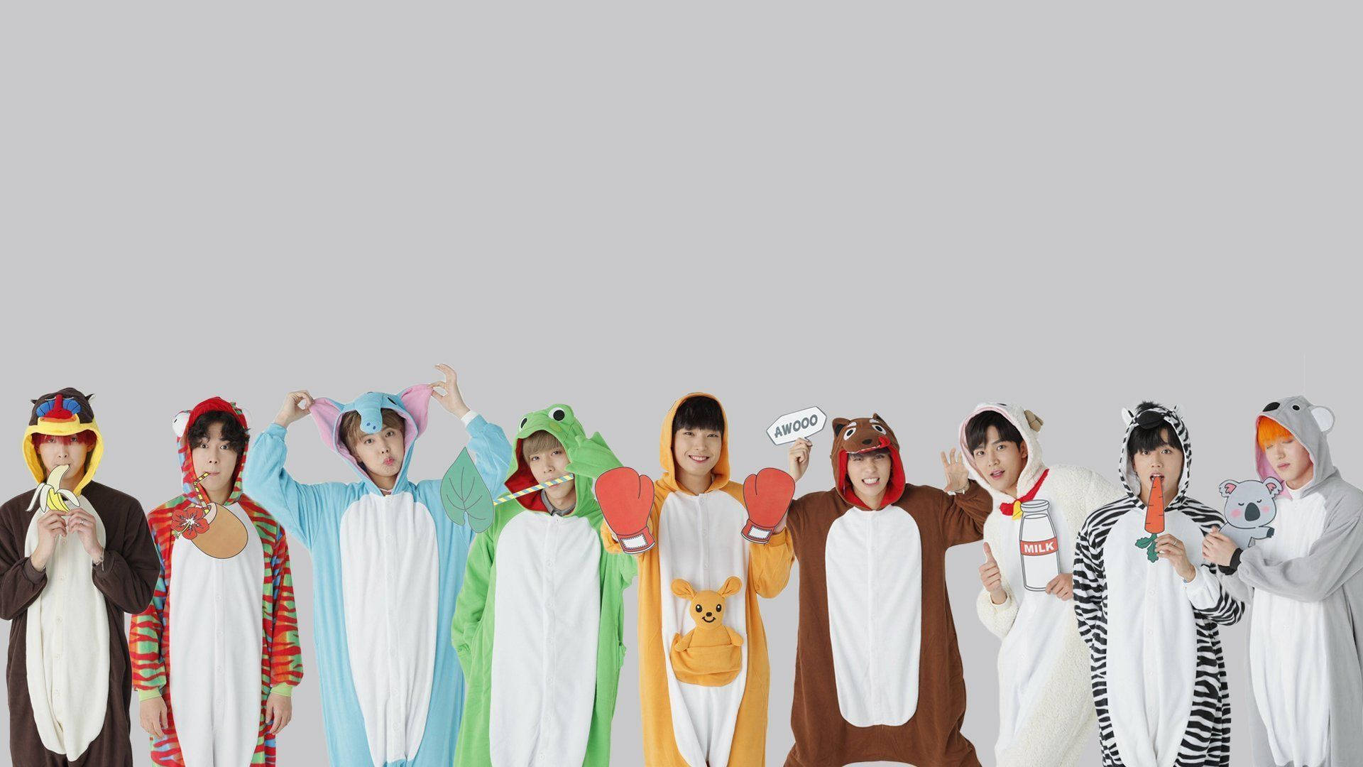 BTS 귀여운 동물 코스튬 2020 배경화면