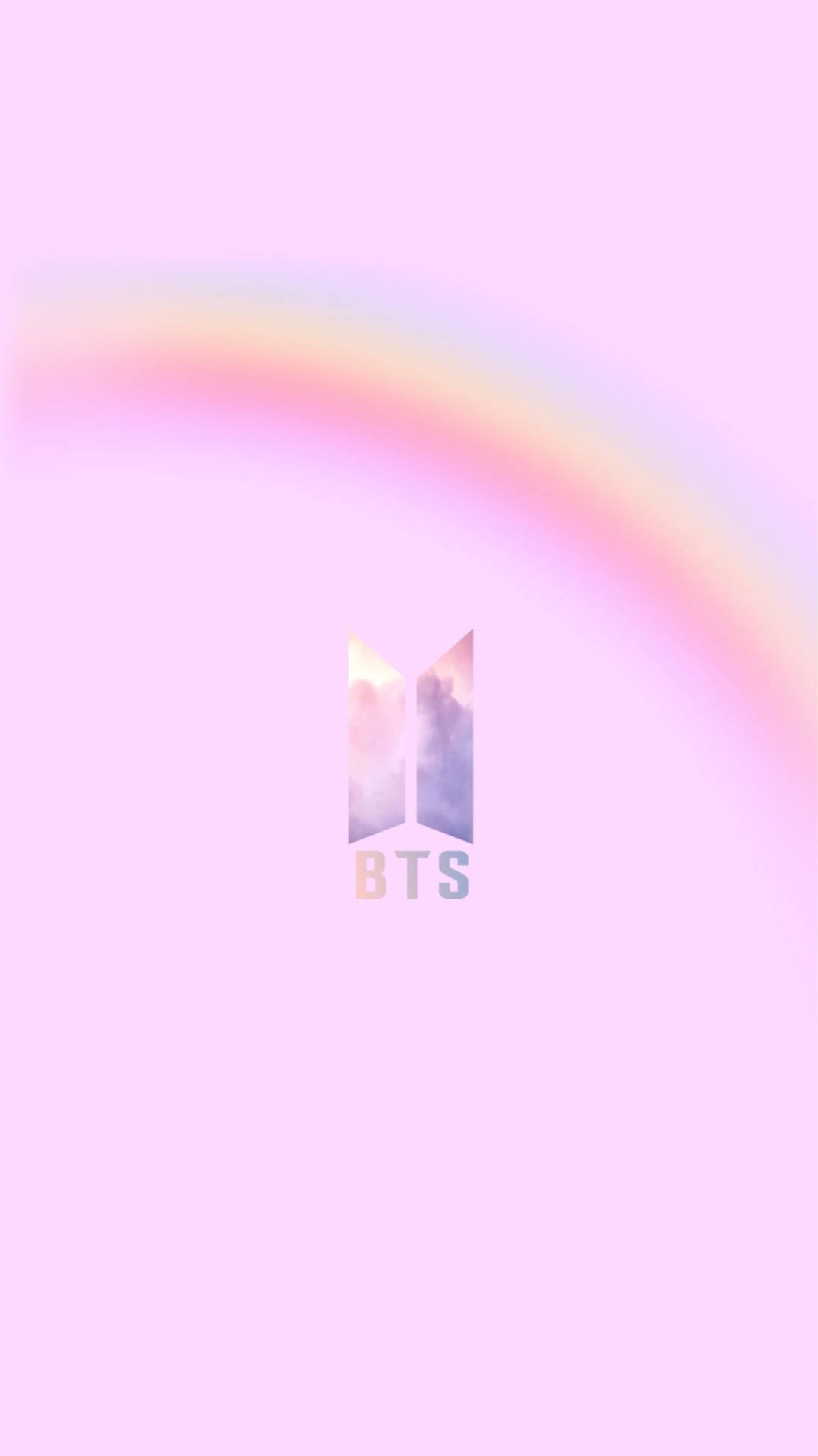 BTS 로고 핑크 레인보우 배경화면