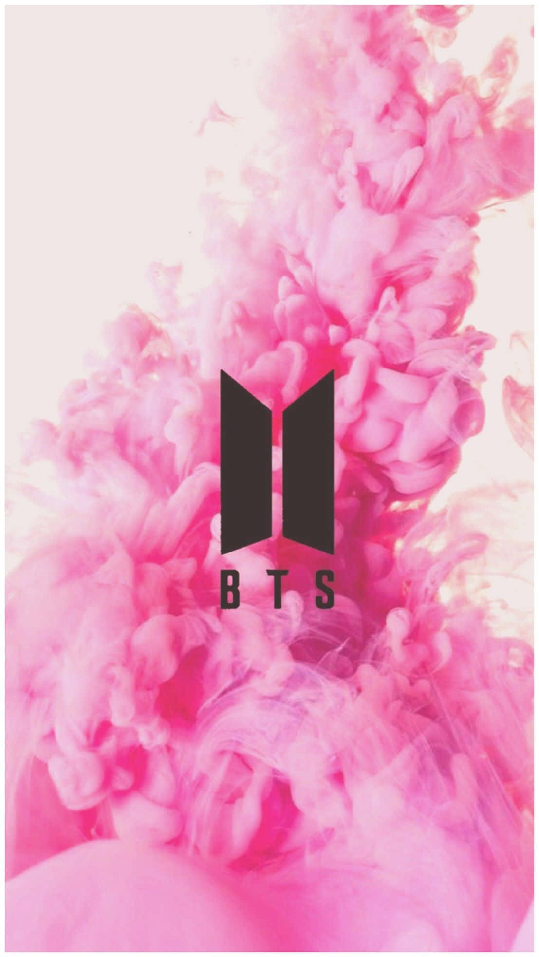 BTS 로고 핑크 연기 귀여운 여성스러운 아이패드 배경화면