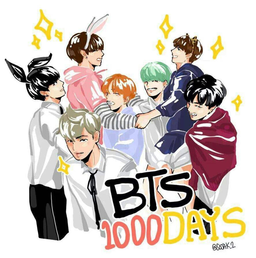 BTS 애니메이션 1000일 배경화면