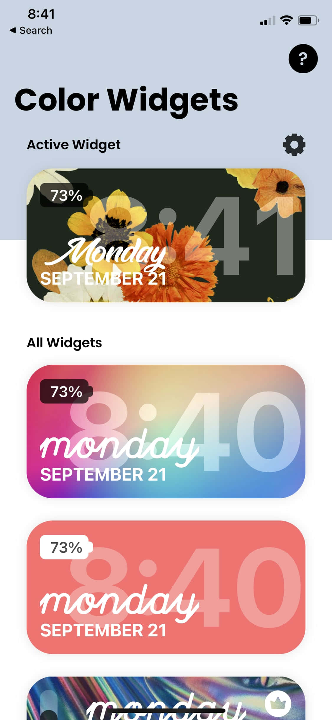color widgets - 앱 스크린샷 배경화면