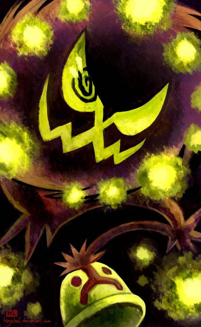 Deviantart 작품: 그림자 속 반짝이는 녹색 스피리톰프 (포켓몬) 배경화면
