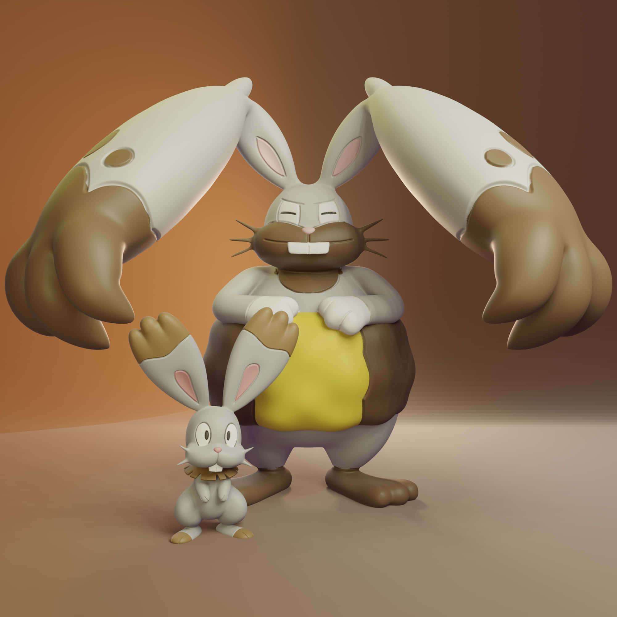 Diggersby와 Bunnelby 피규어 배경화면