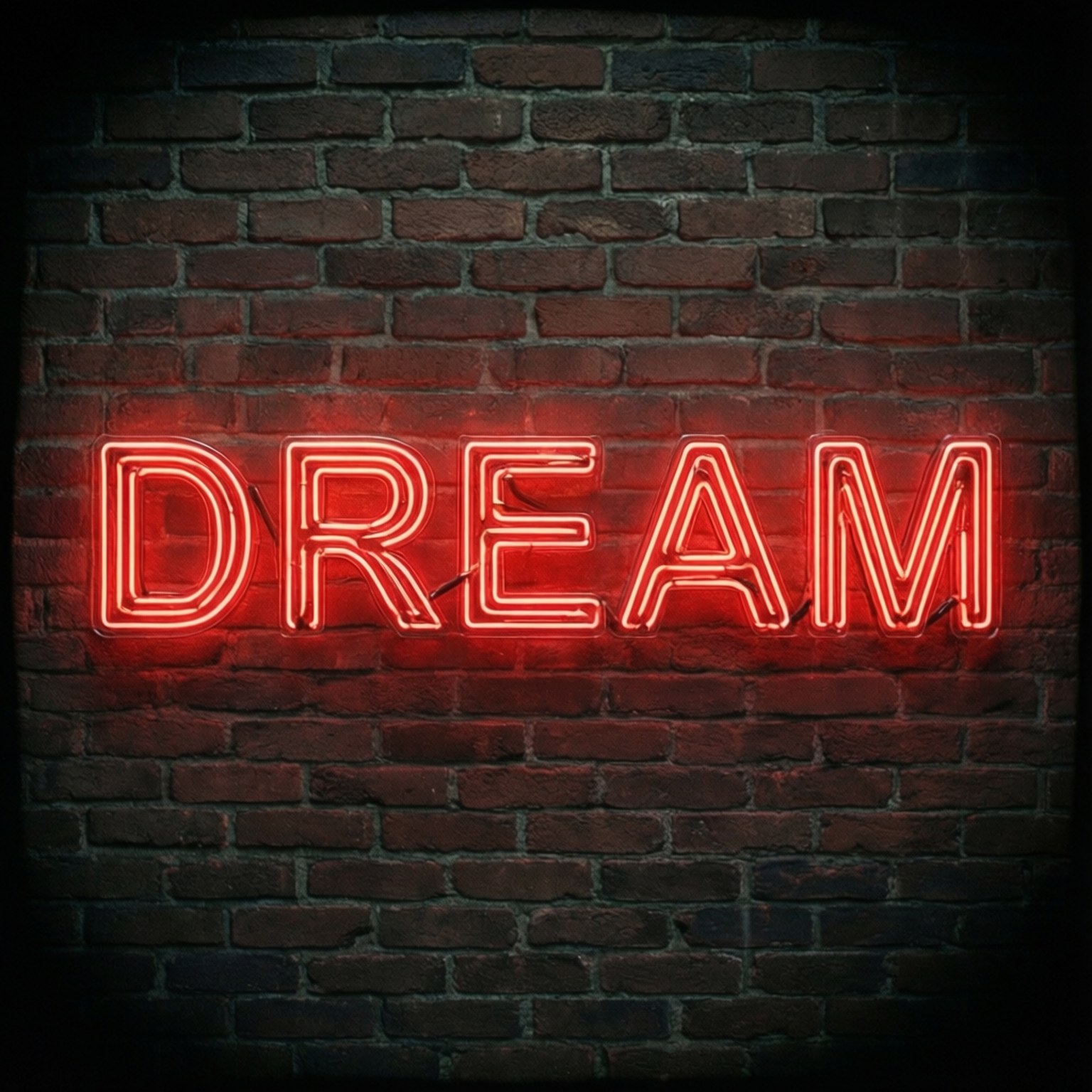 네온 레드 'DREAM' 사인 배경화면
