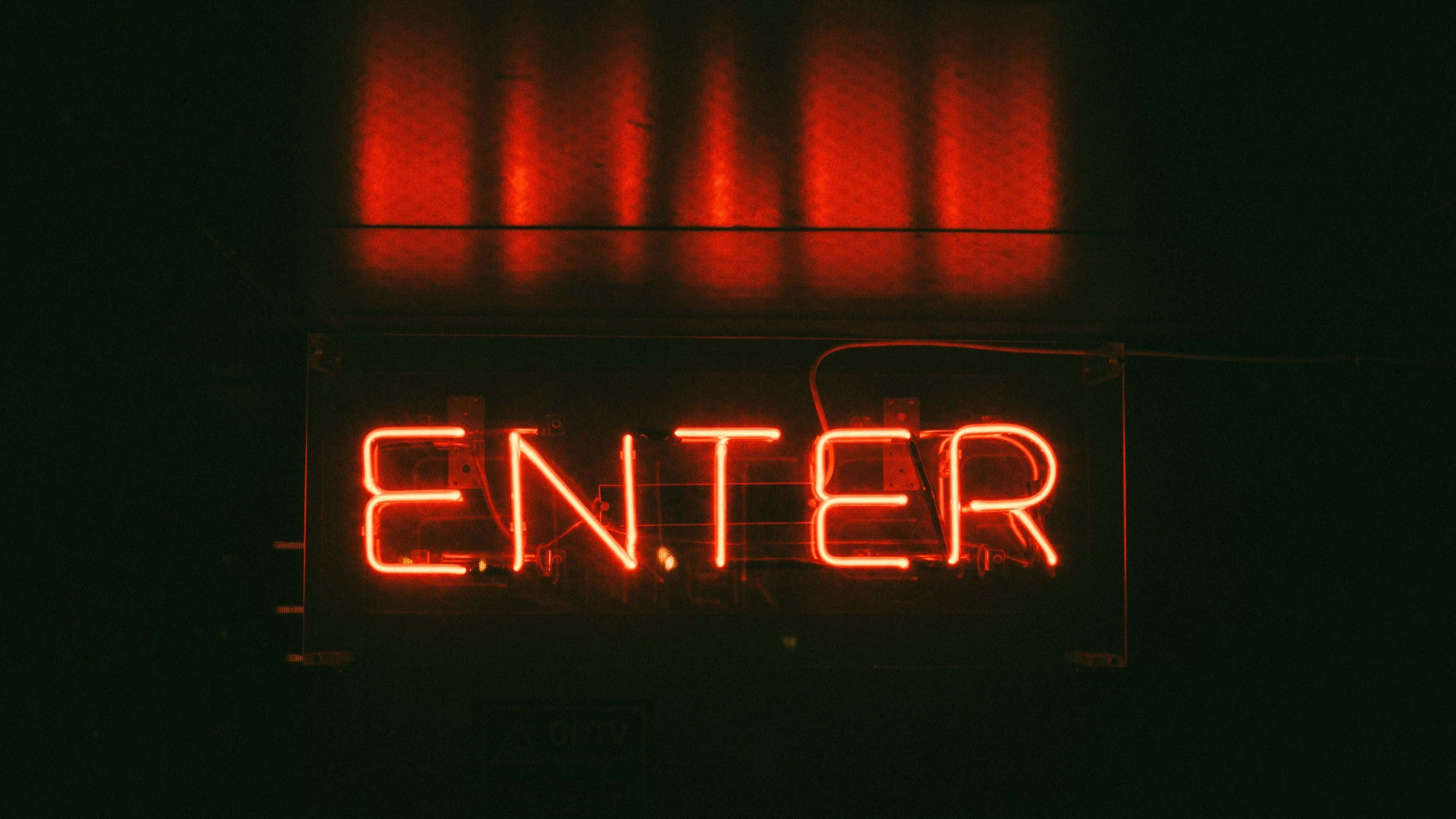 "Enter" 네온 레드 감성 배경화면