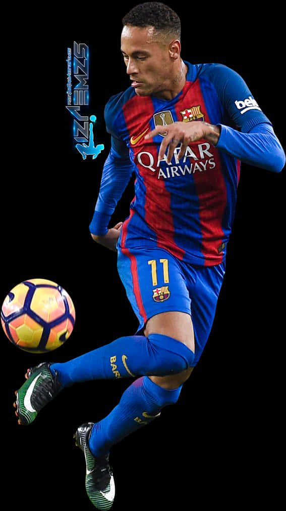 네이마르 FC 바르셀로나 액션 샷 배경화면