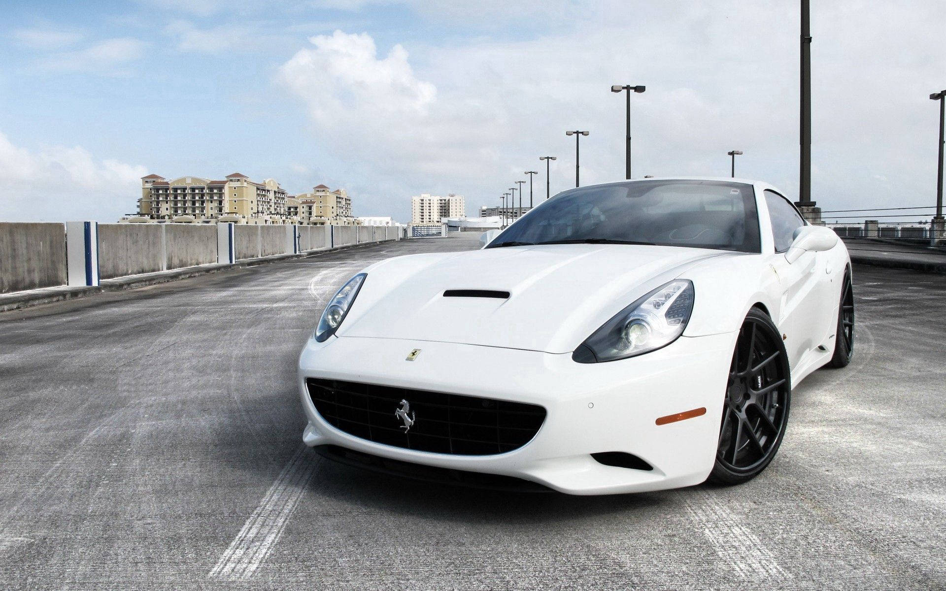 매혹적인 흰색 Ferrari California를 확인하세요 배경화면