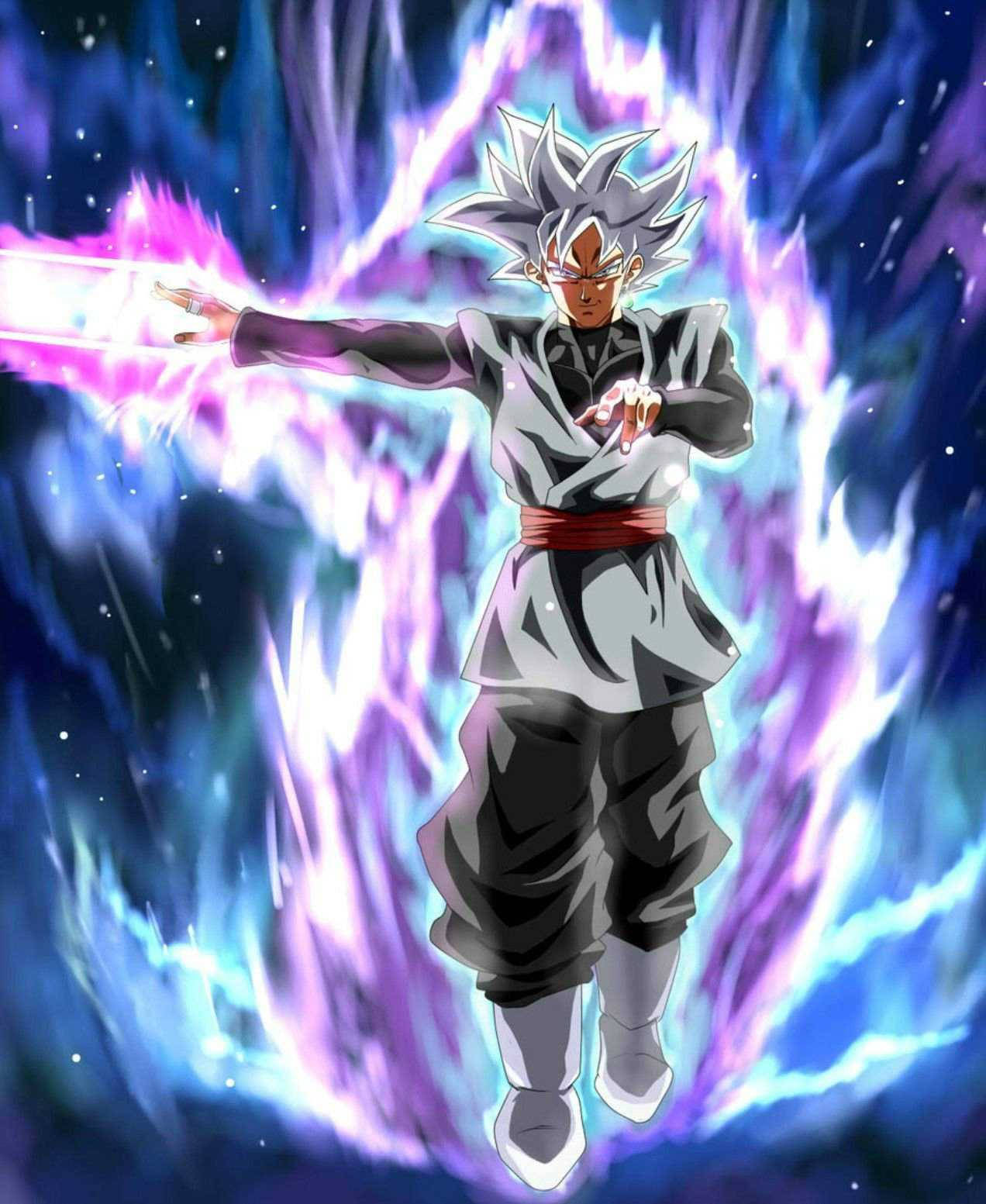 백발 흑발 Goku 폰 배경화면