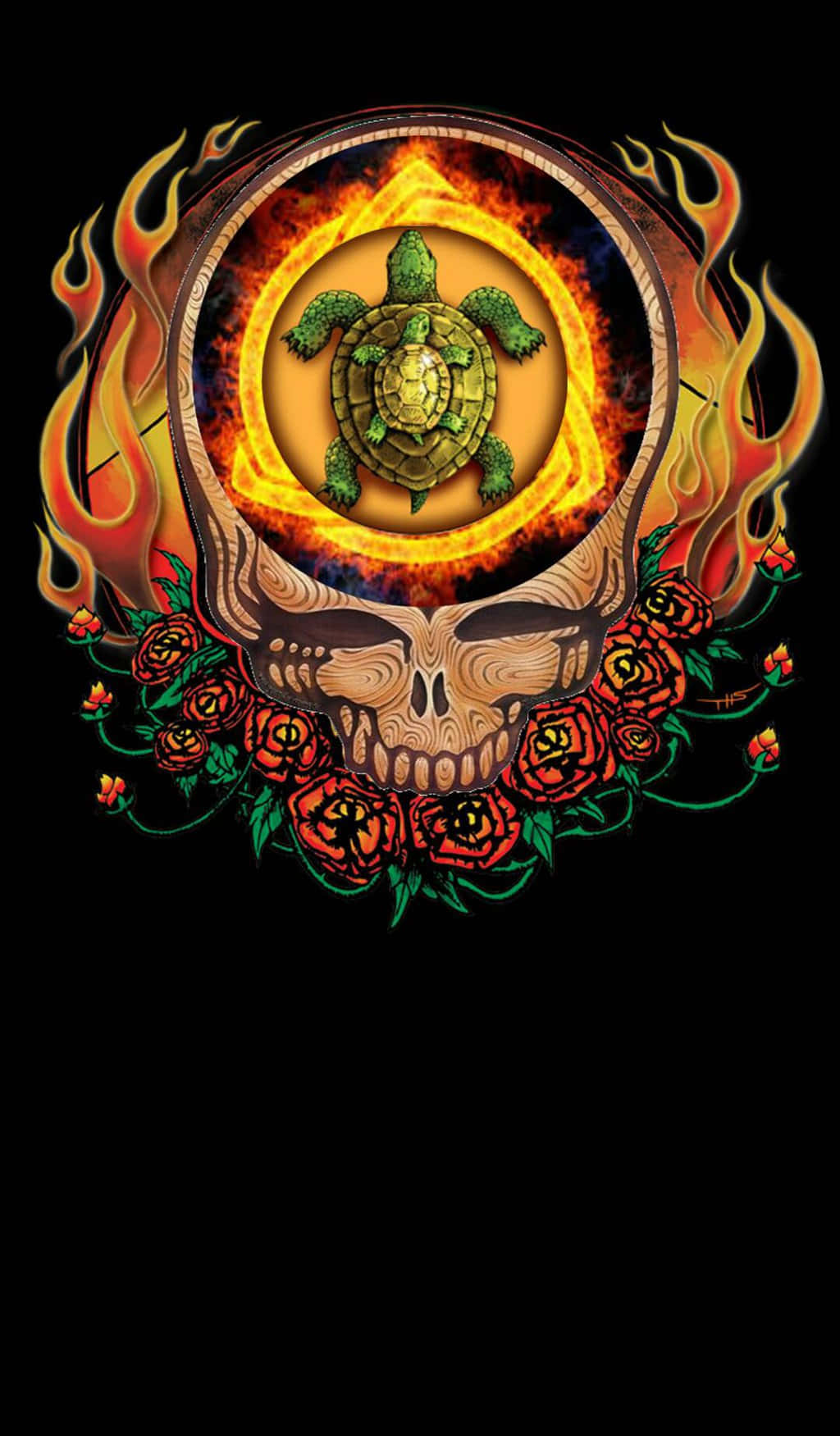 해골과 거북이가 있는 Grateful Dead iPhone 배경화면