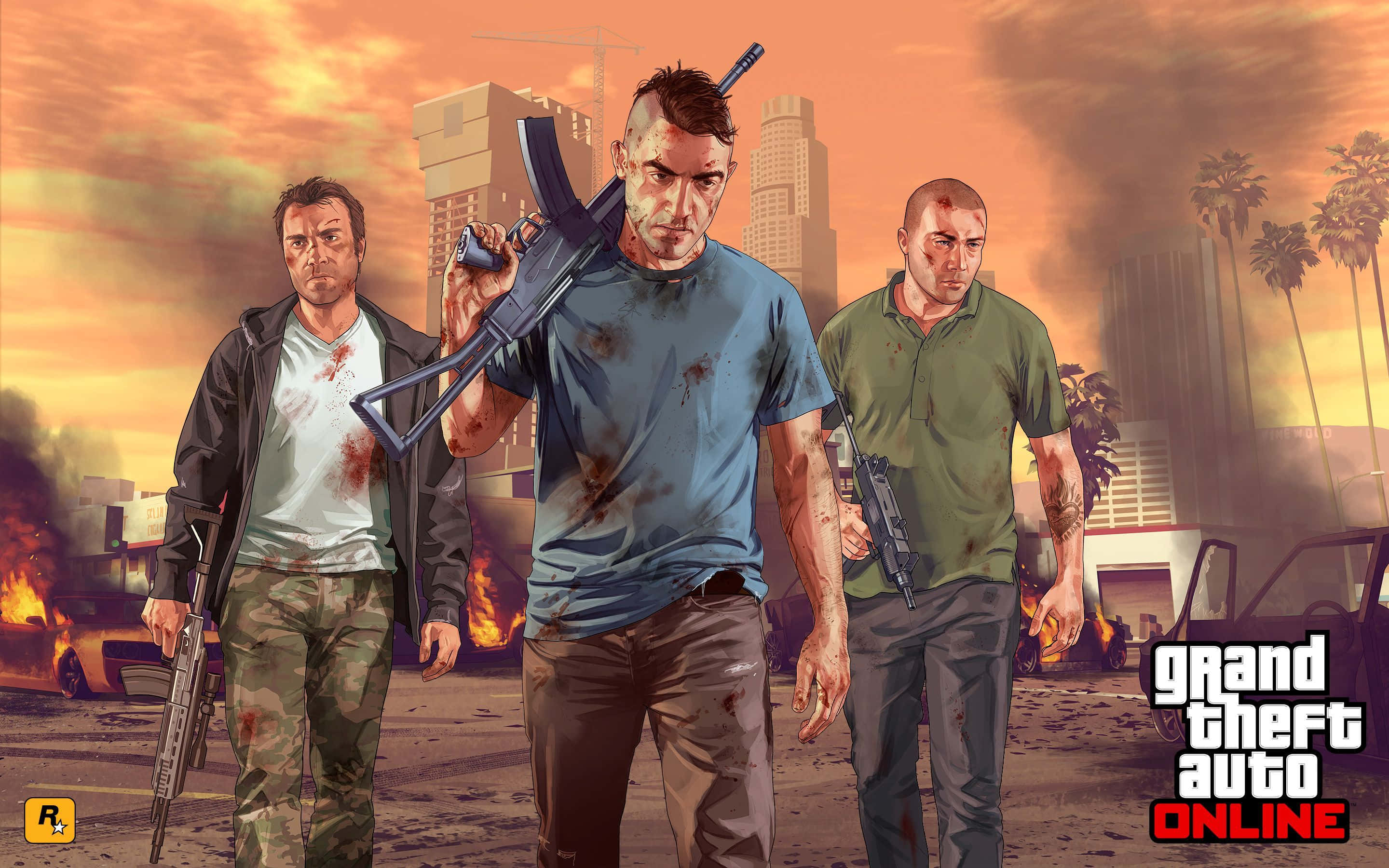 GTA 배경 그랜드 테프트 오토 온라인 3인조 스쿼드 배경화면