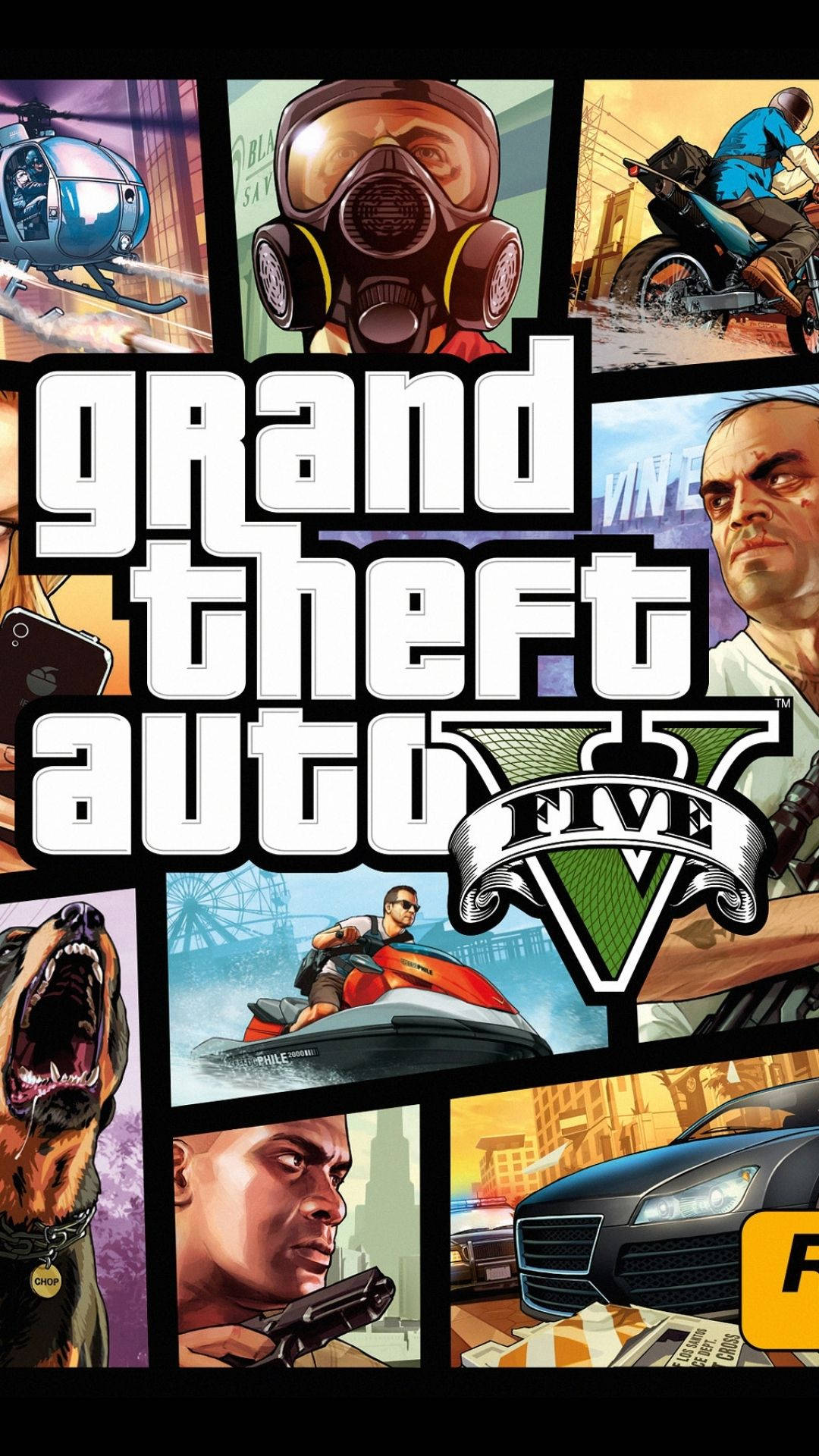 GTA 5 폰 콜라주 포스터 배경화면