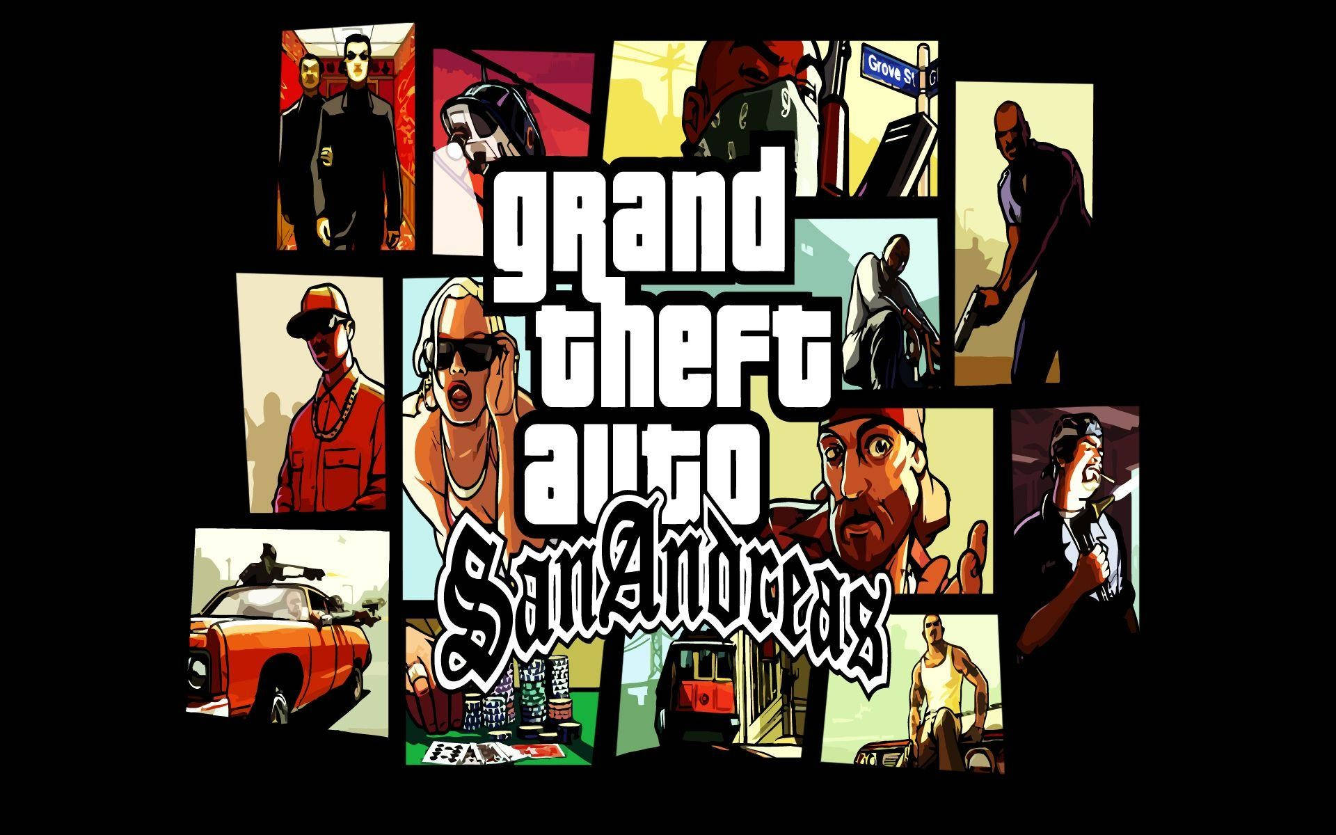 GTA SA 4K 콜라주 포스터 배경화면