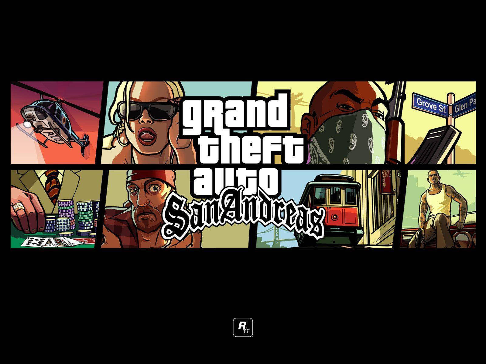 GTA: San Andreas 주요 캐릭터 콜라주 배경화면