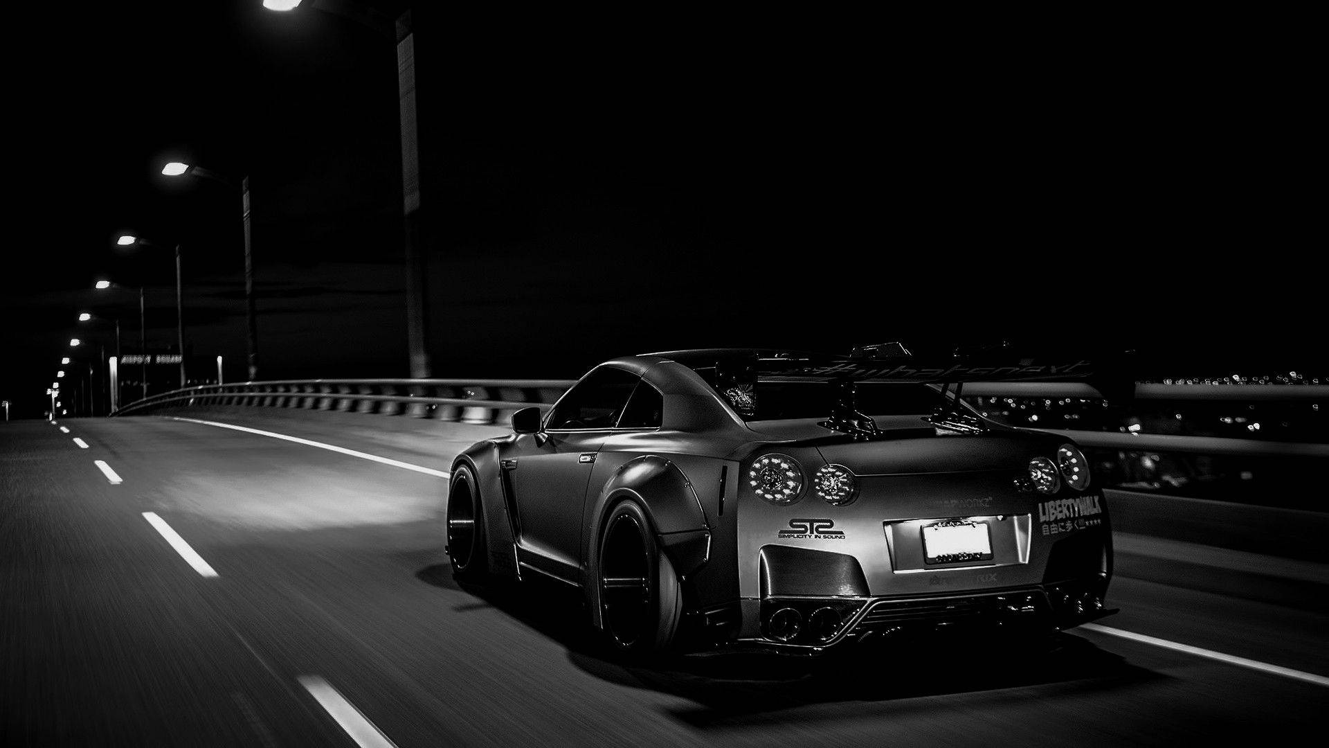 흑백 닛산 GTR 자동차 배경화면