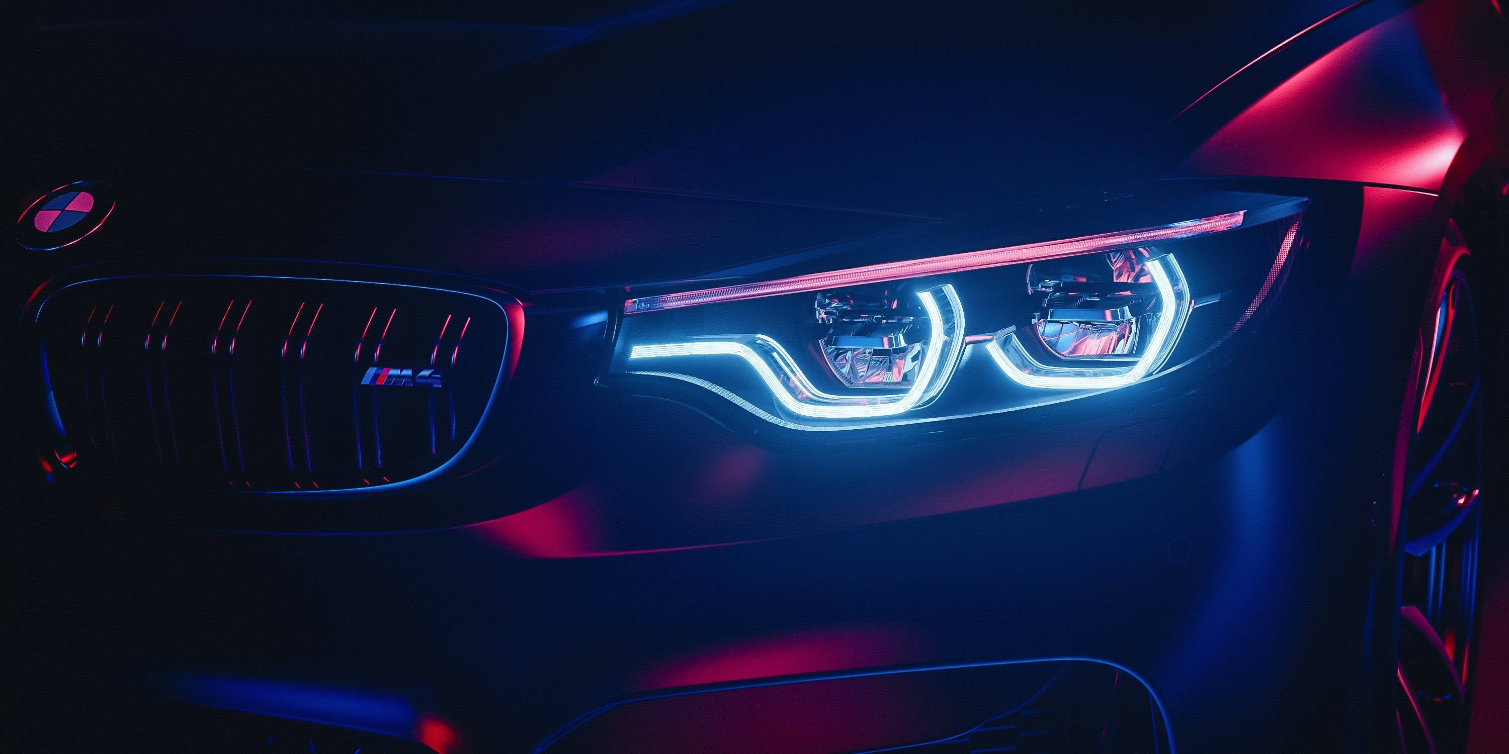 풀 HD BMW M4 헤드라이트 배경화면