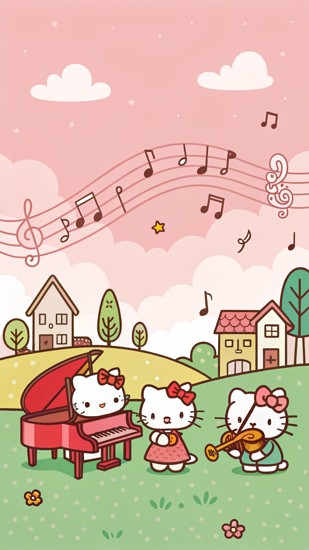 Hello Kitty의 밴드가 당신의 마음을 훔칠 거예요 배경화면