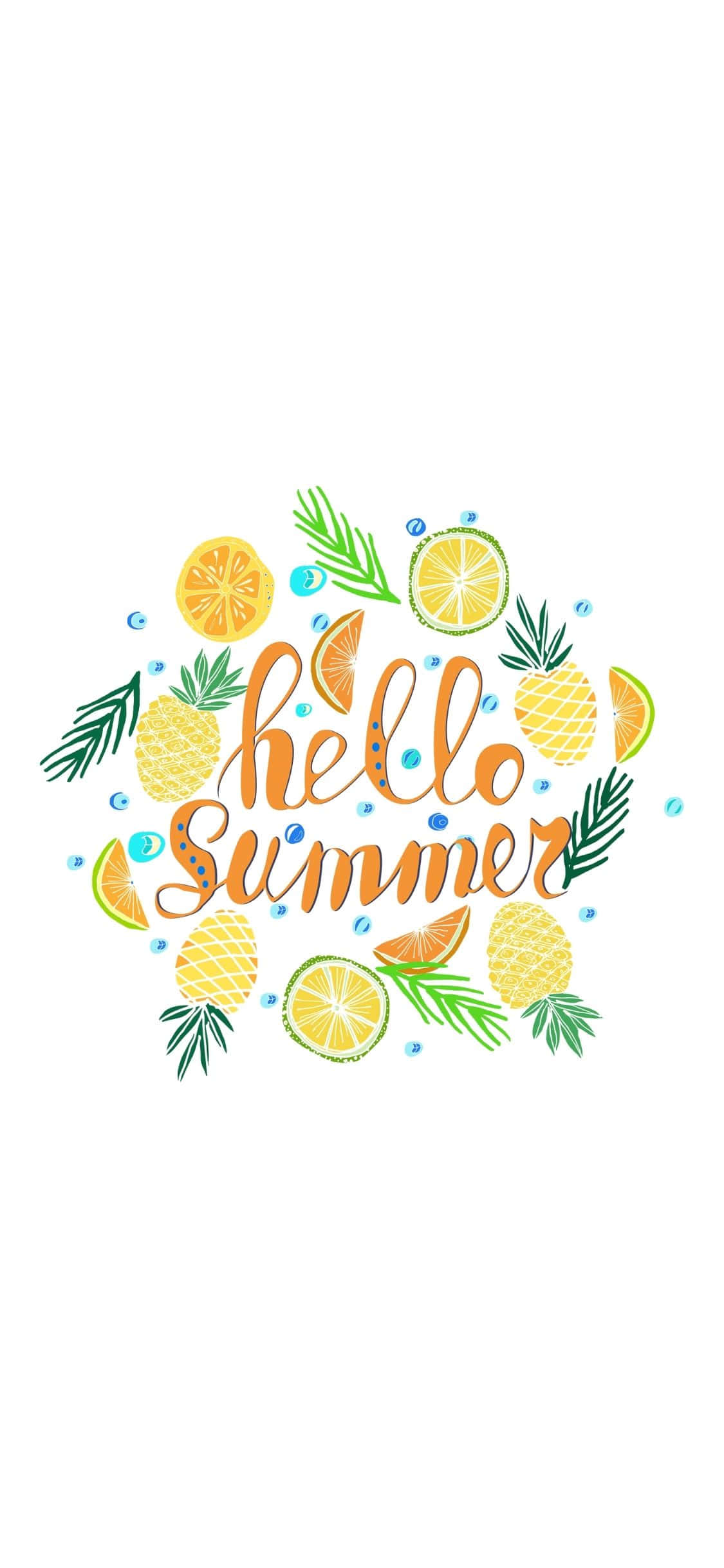 Hello Summer 타이포그래피 아이폰 X 여름 배경화면