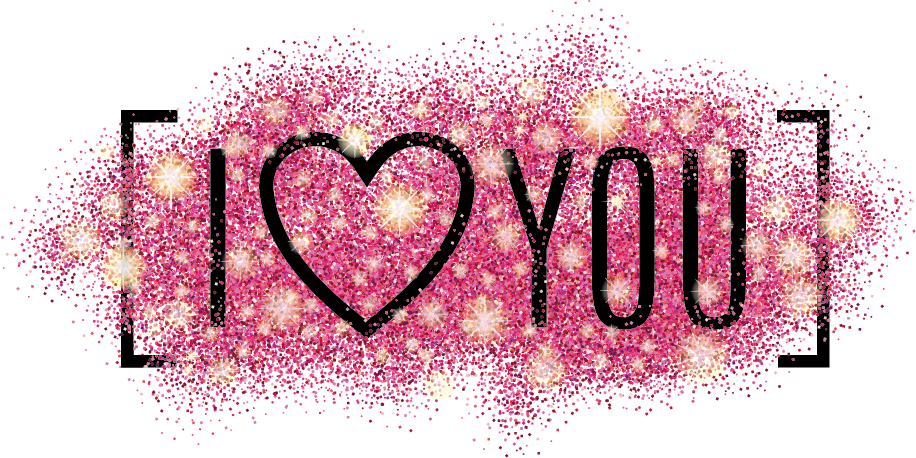 반짝이는 핑크 I Love You 그래픽 배경화면