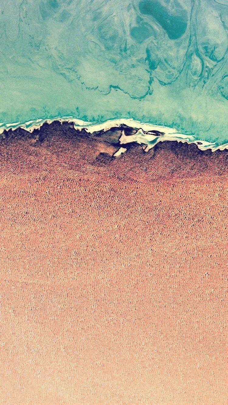 바닷물과 오렌지 모래 그림 iOS 12 배경화면