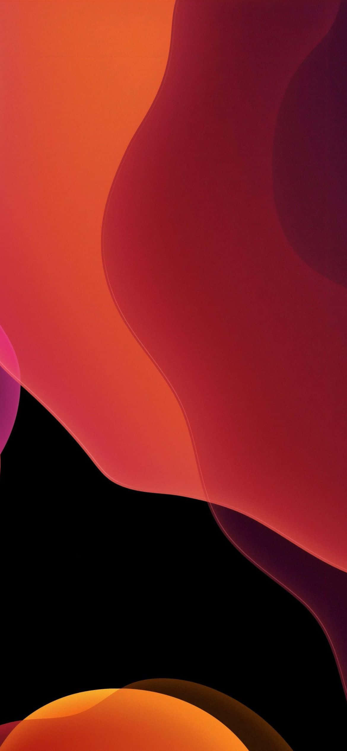 iOS 13 오렌지와 블랙 배경 배경화면