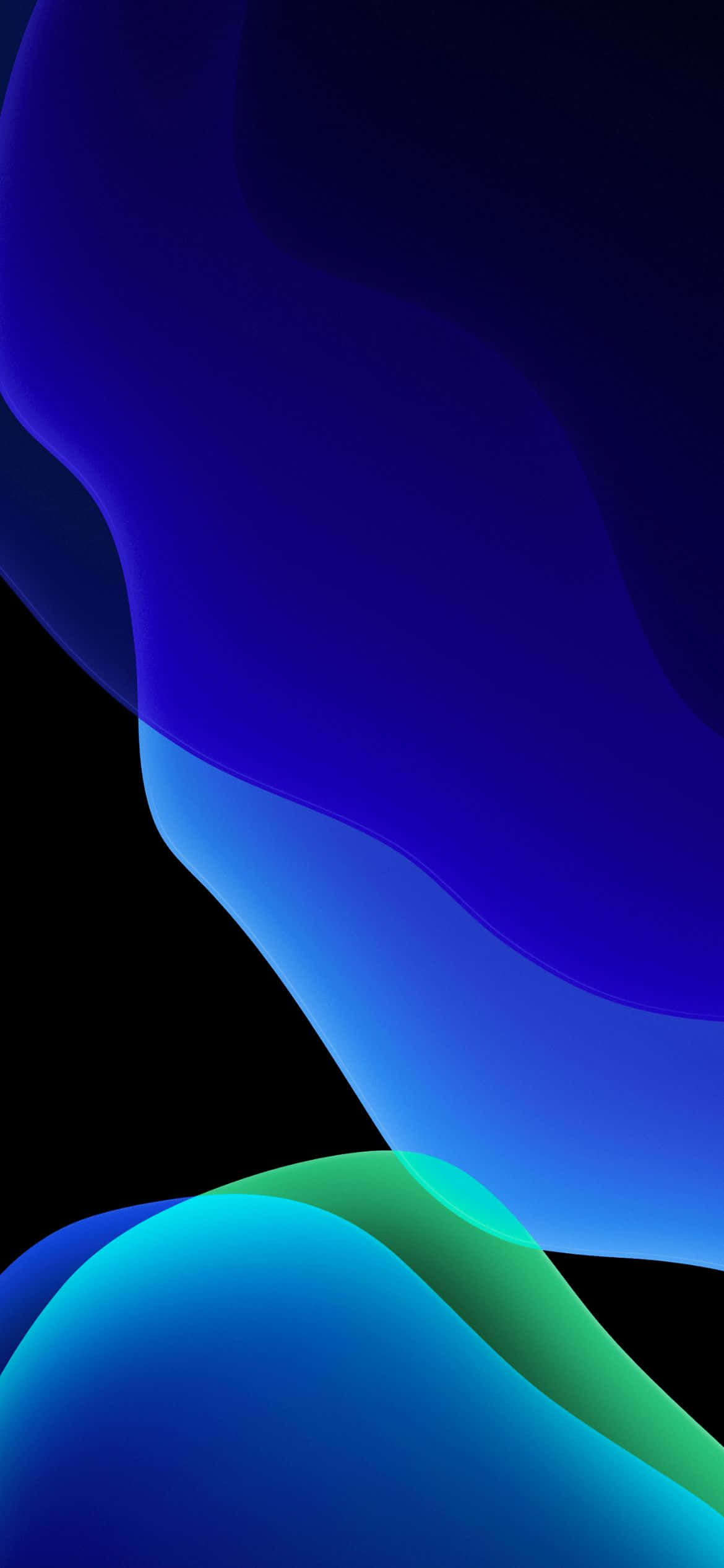 iOS 13 파랑과 초록 배경 배경화면
