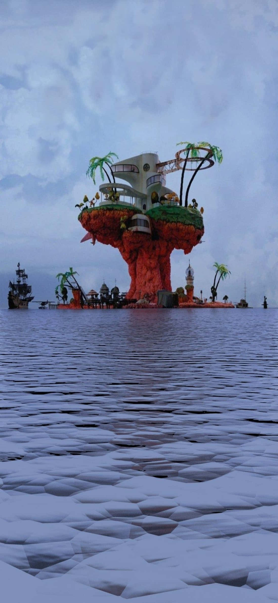해변 배경의 iPhone X 그림 같은 전망 배경화면