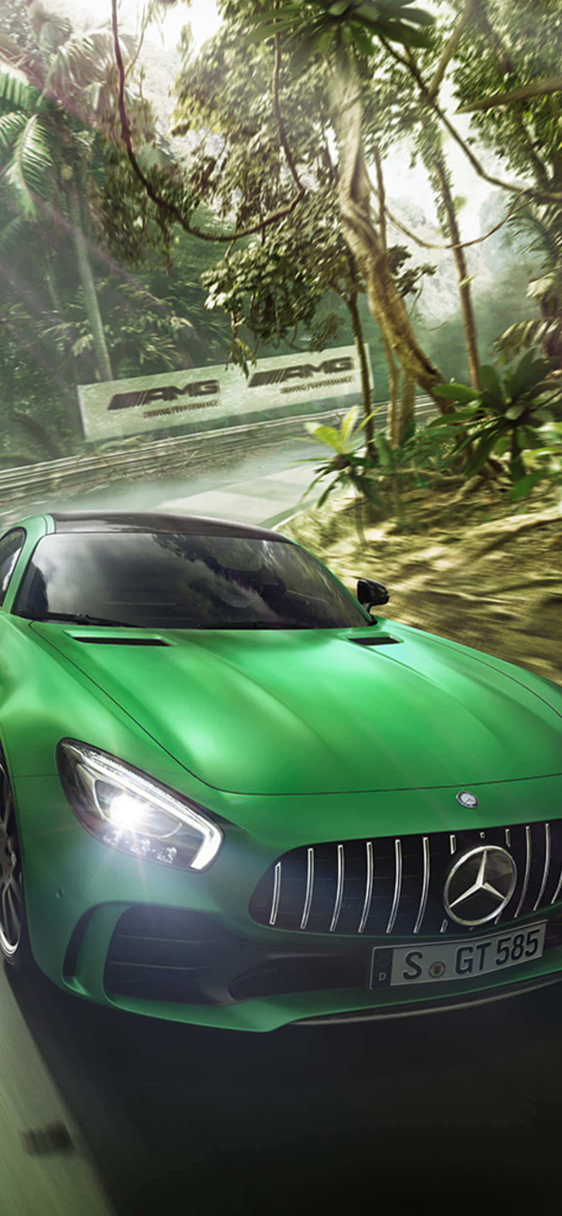 iPhone X AMG GT-R 배경화면 AMG GT 도로 위 배경화면