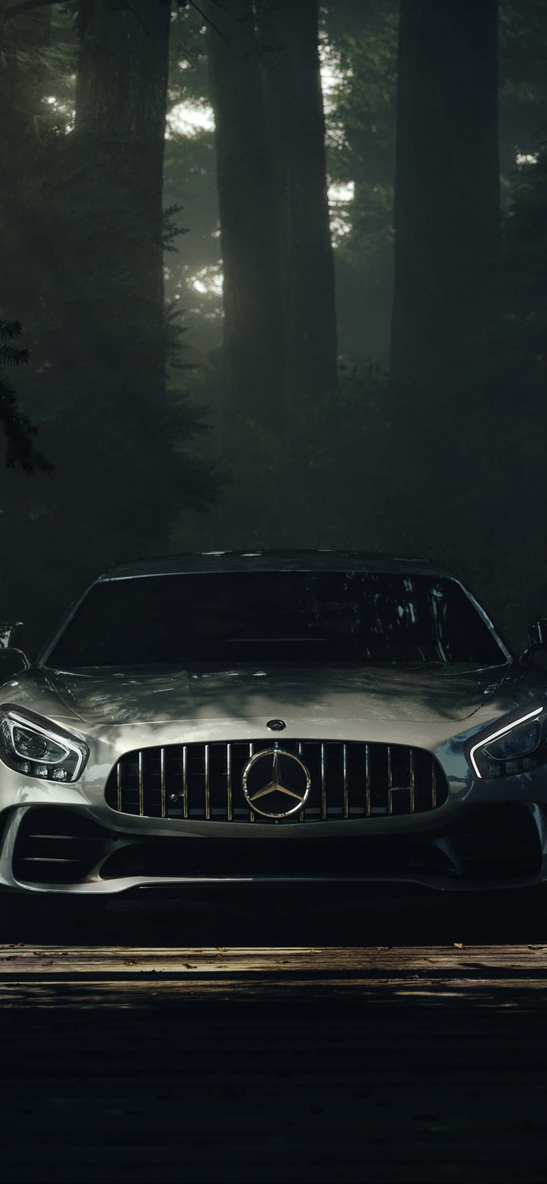 iPhone X AMG GT-R 배경 AMG GT와 햇살 배경화면