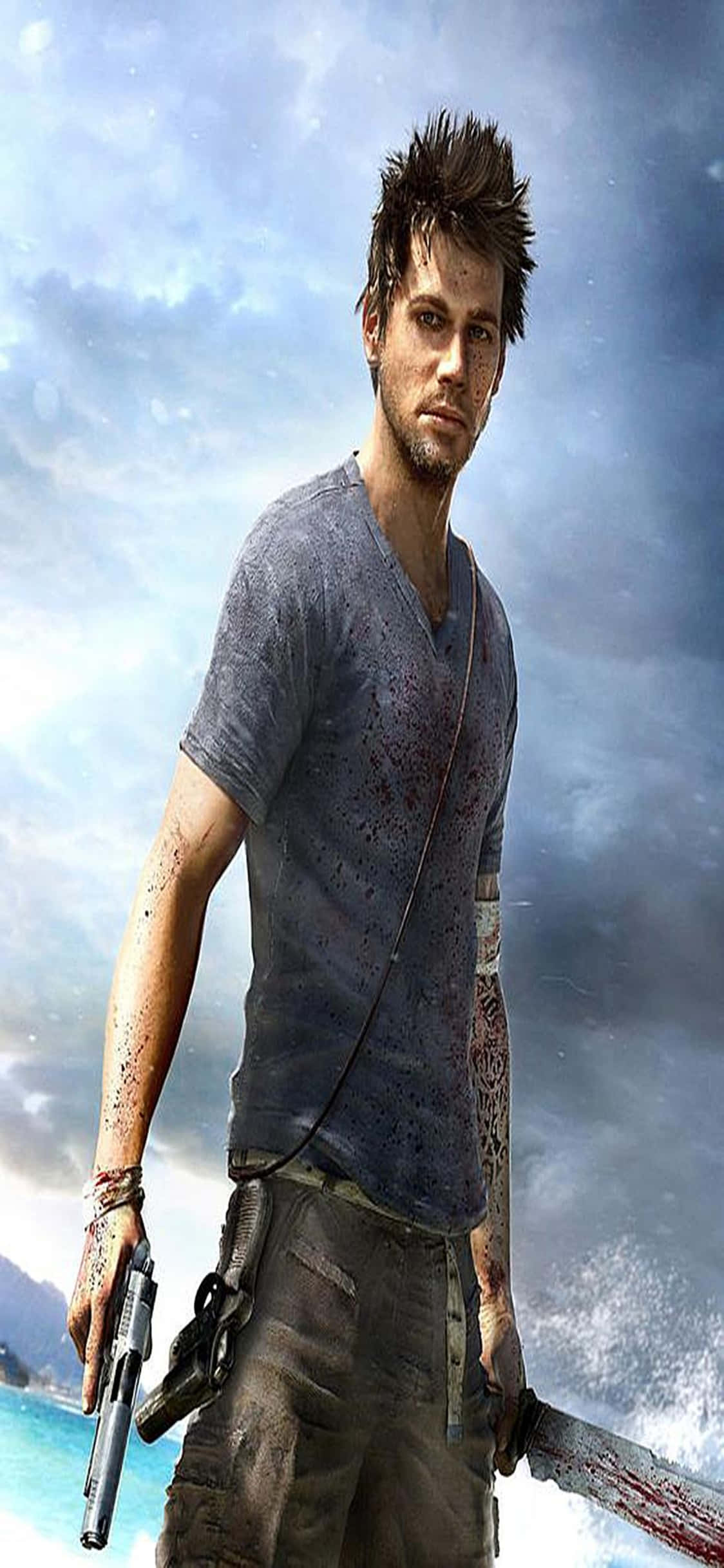 iPhone X Far Cry 3 Jason Brody 마체테 배경 배경화면
