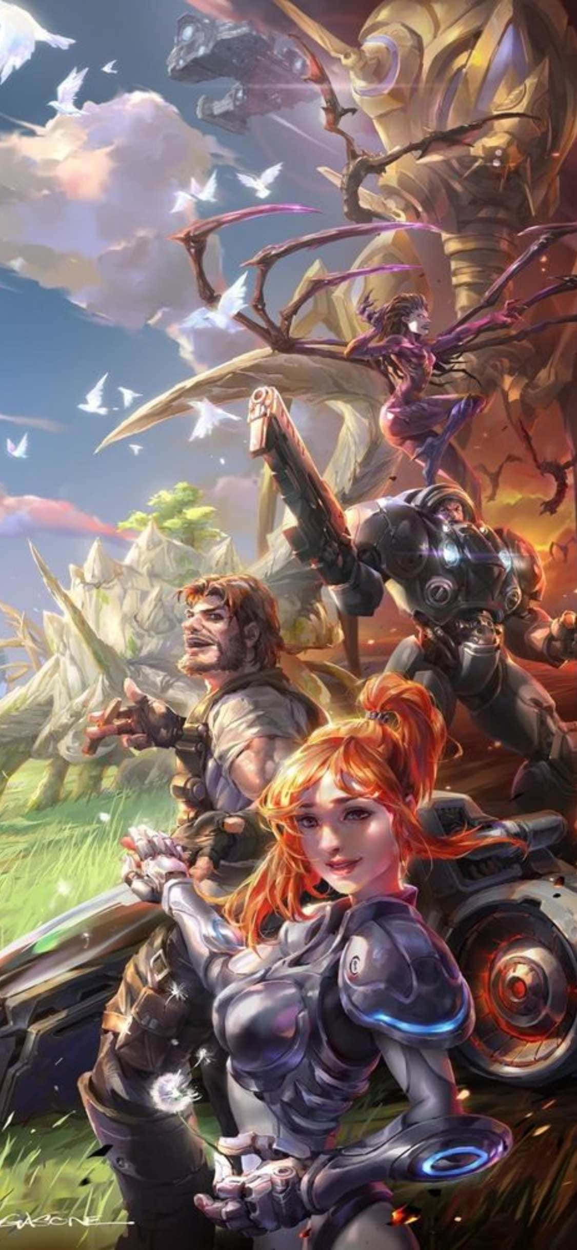 iPhone X 스타크래프트 II 배경 녹색 들판 배경화면