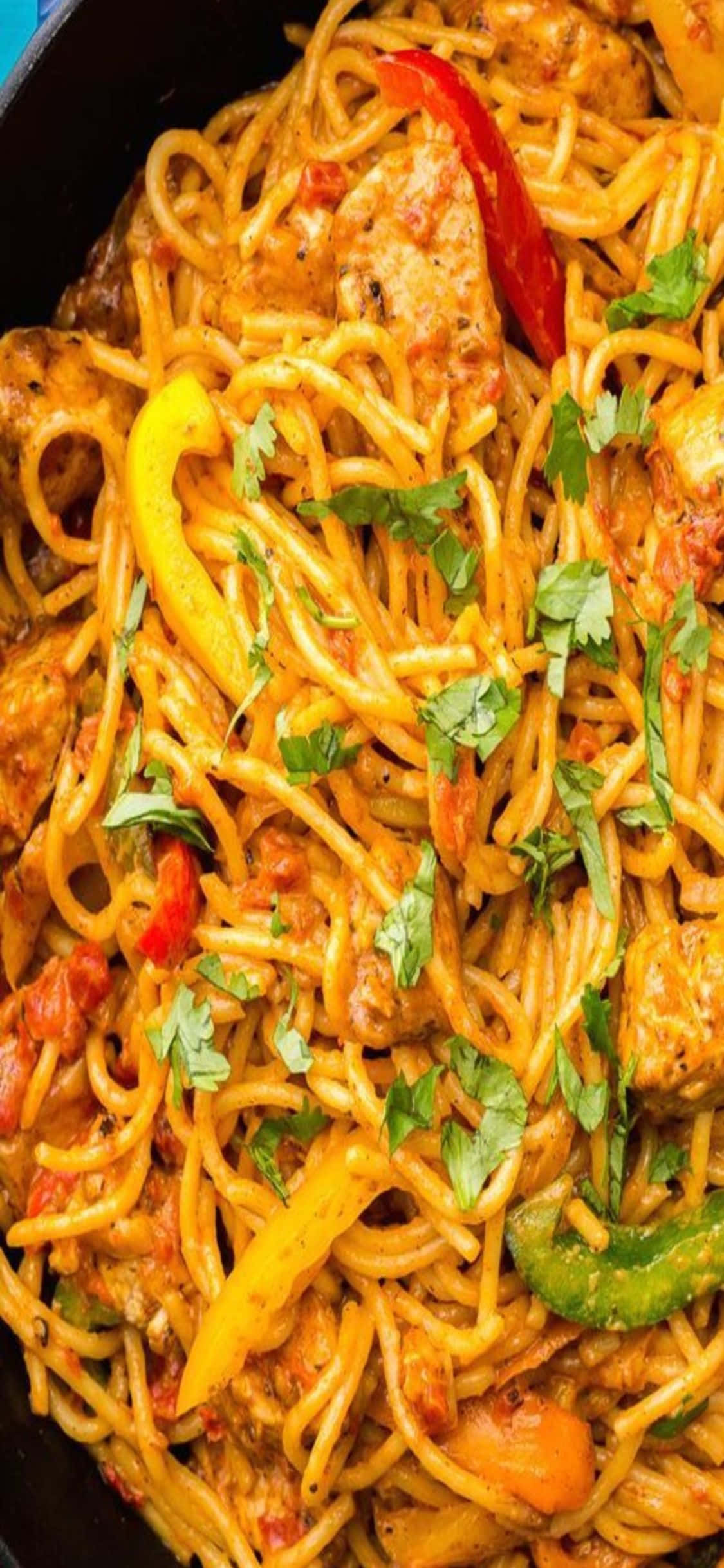 아이폰 X 파스타의 맛있는 즐거움을 누리세요 배경화면