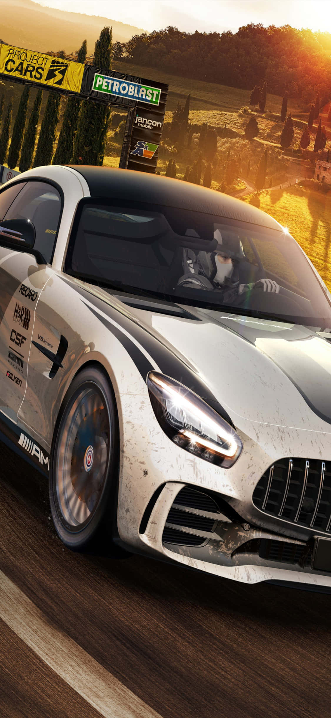 iPhone X 프로젝트 카스 배경화면 라이트 그레이 메르세데스 AMG GT 배경화면