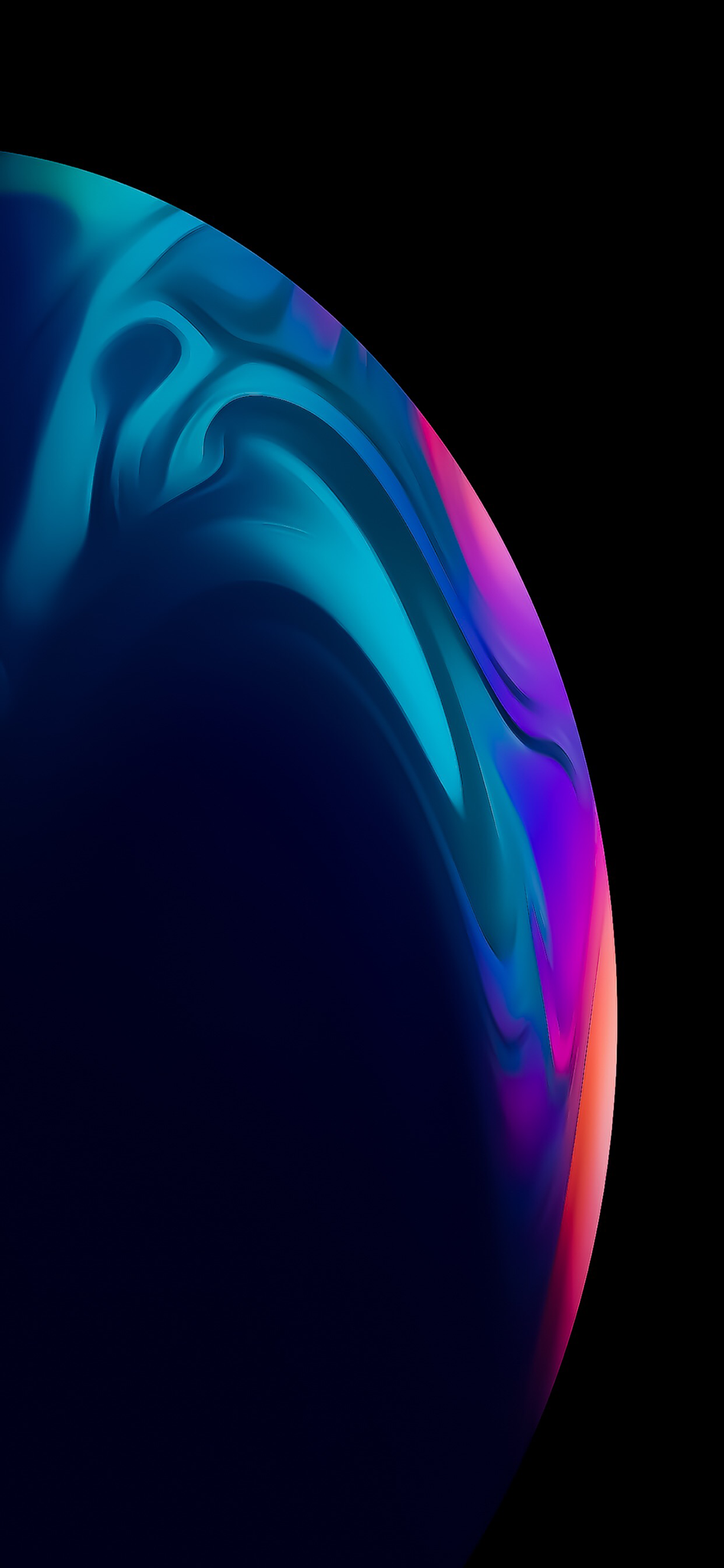 세련된 iPhone XR 화면에 우아하고 생생한 추상 디자인이 표현됨 배경화면