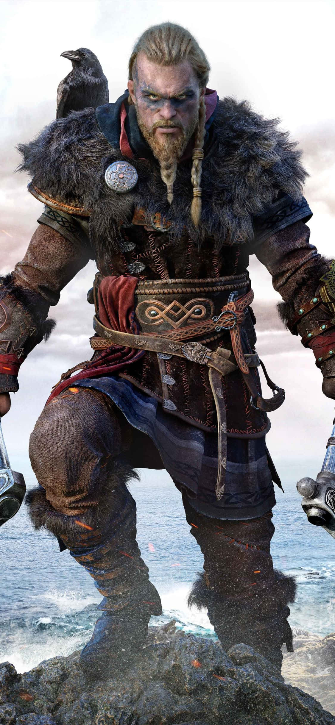 iPhone XS Assassin's Creed Valhalla 언덕 위의 에이보르 배경화면