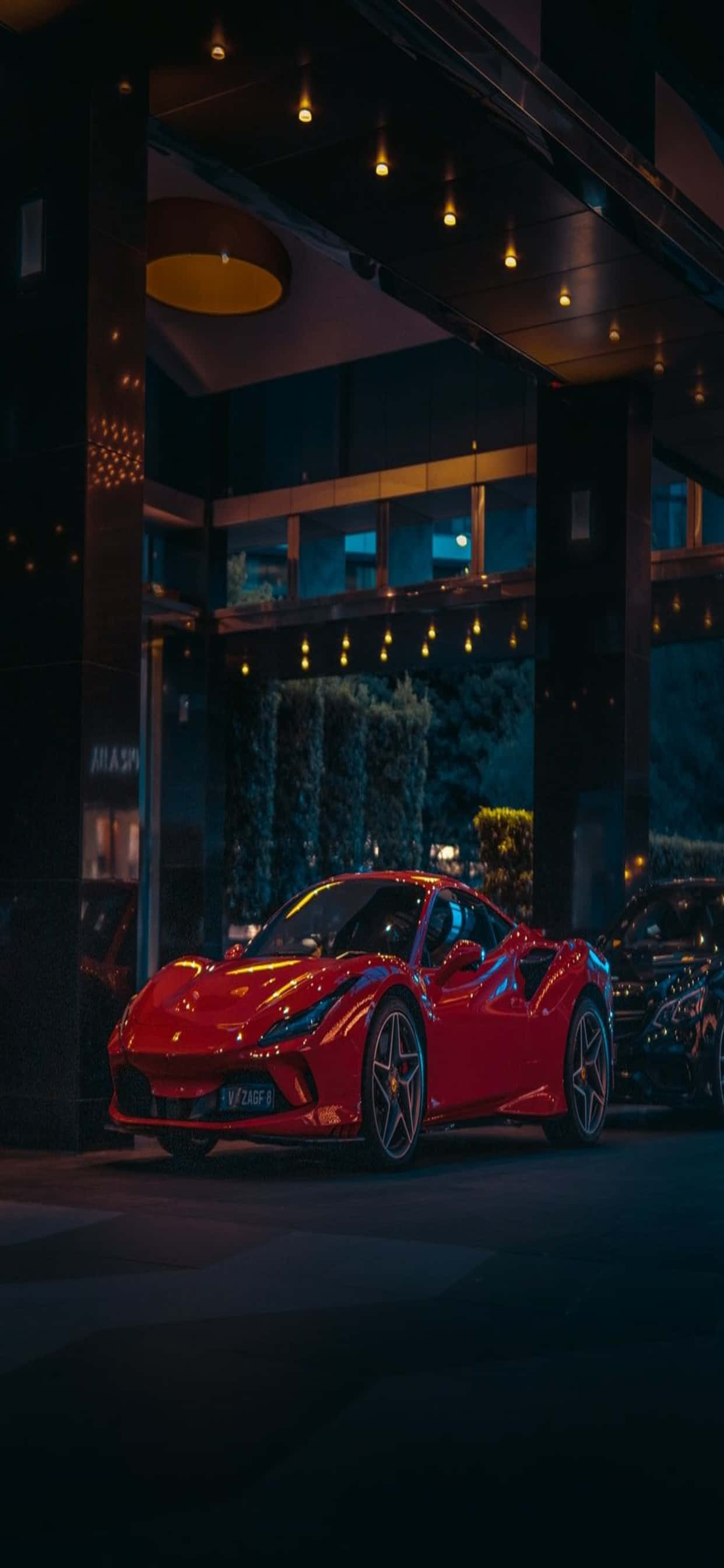 iPhone Xs Max Ferrari 배경화면 밤에 빨간색 Ferrari 458 Speciale 배경화면